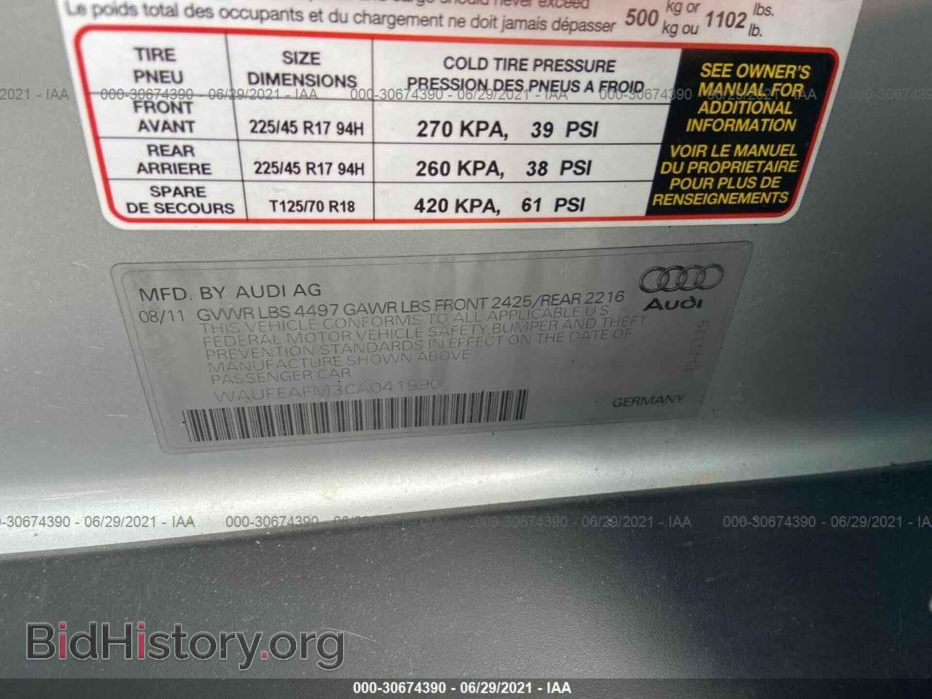 2012 AUDI A3 - VIN: WAUFEAFM3CA041990 - Photo 9