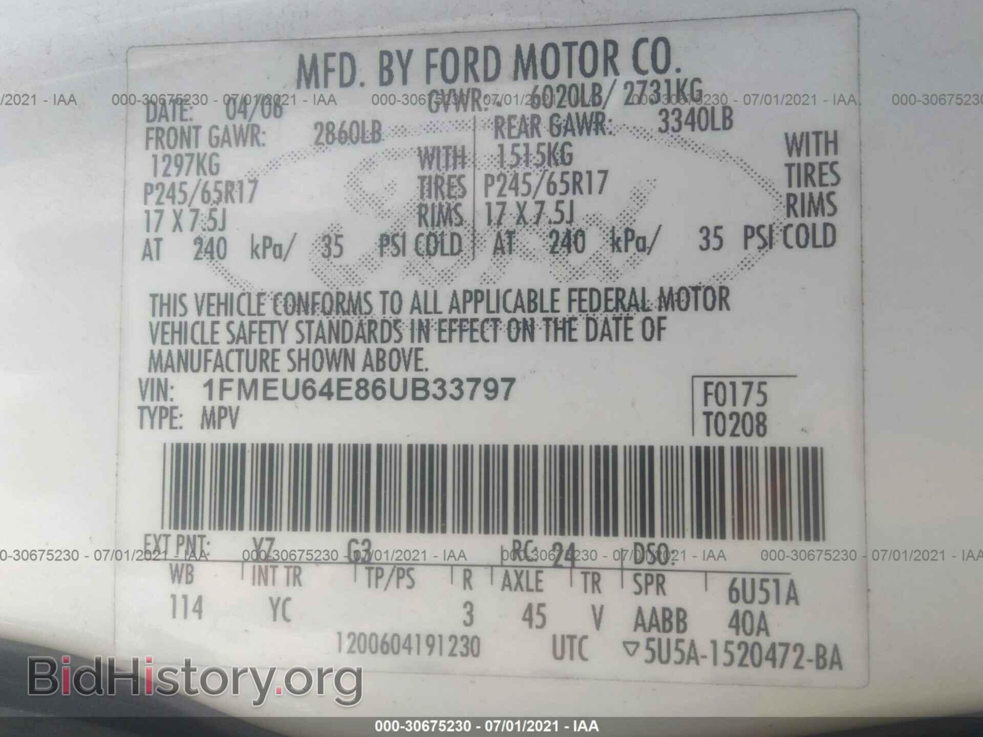 2006 FORD EXPLORER - VIN: 1FMEU64E86UB33797 - Фото 9