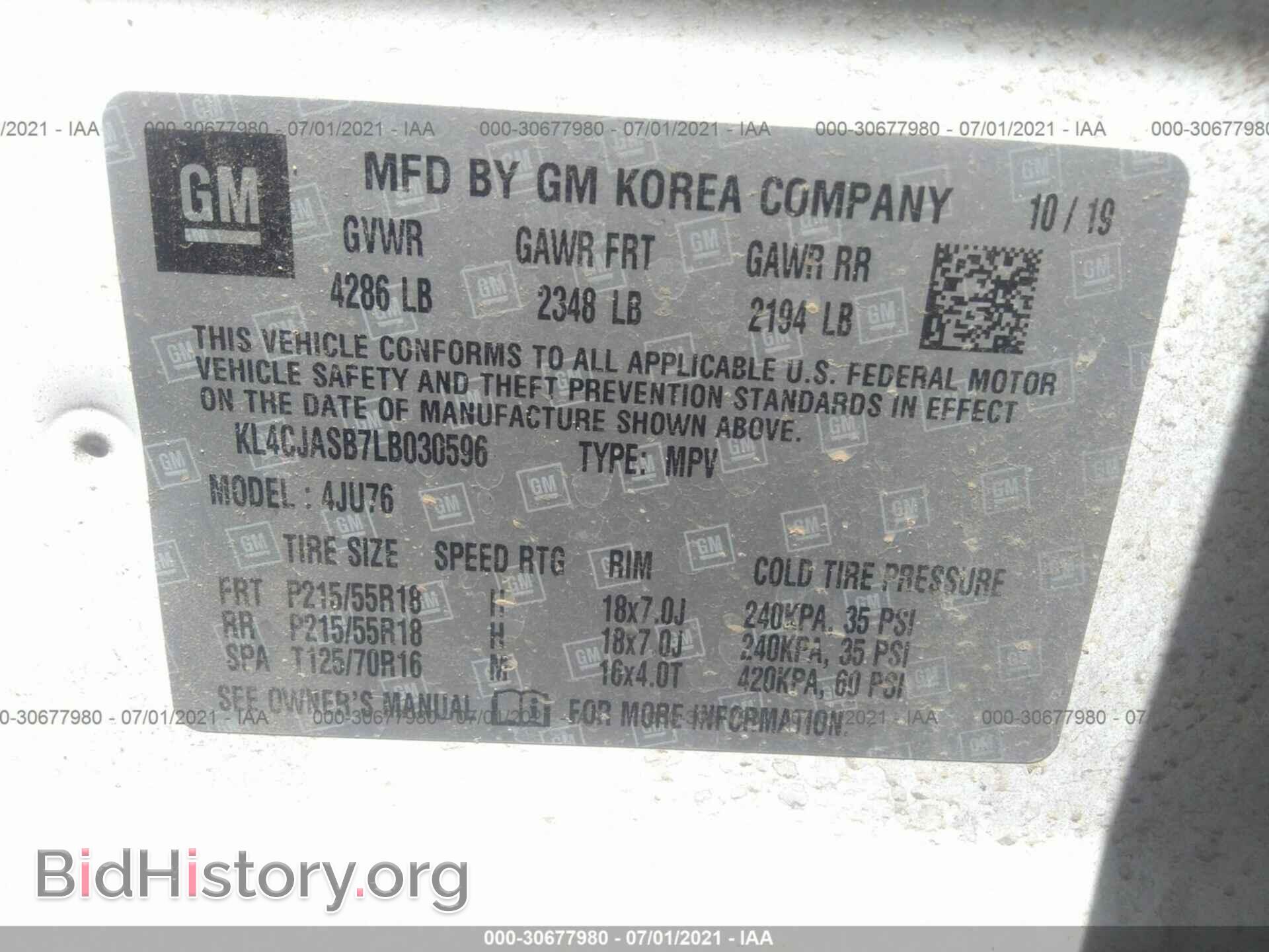 2020 BUICK ENCORE - VIN: KL4CJASB7LB030596 - Photo 9