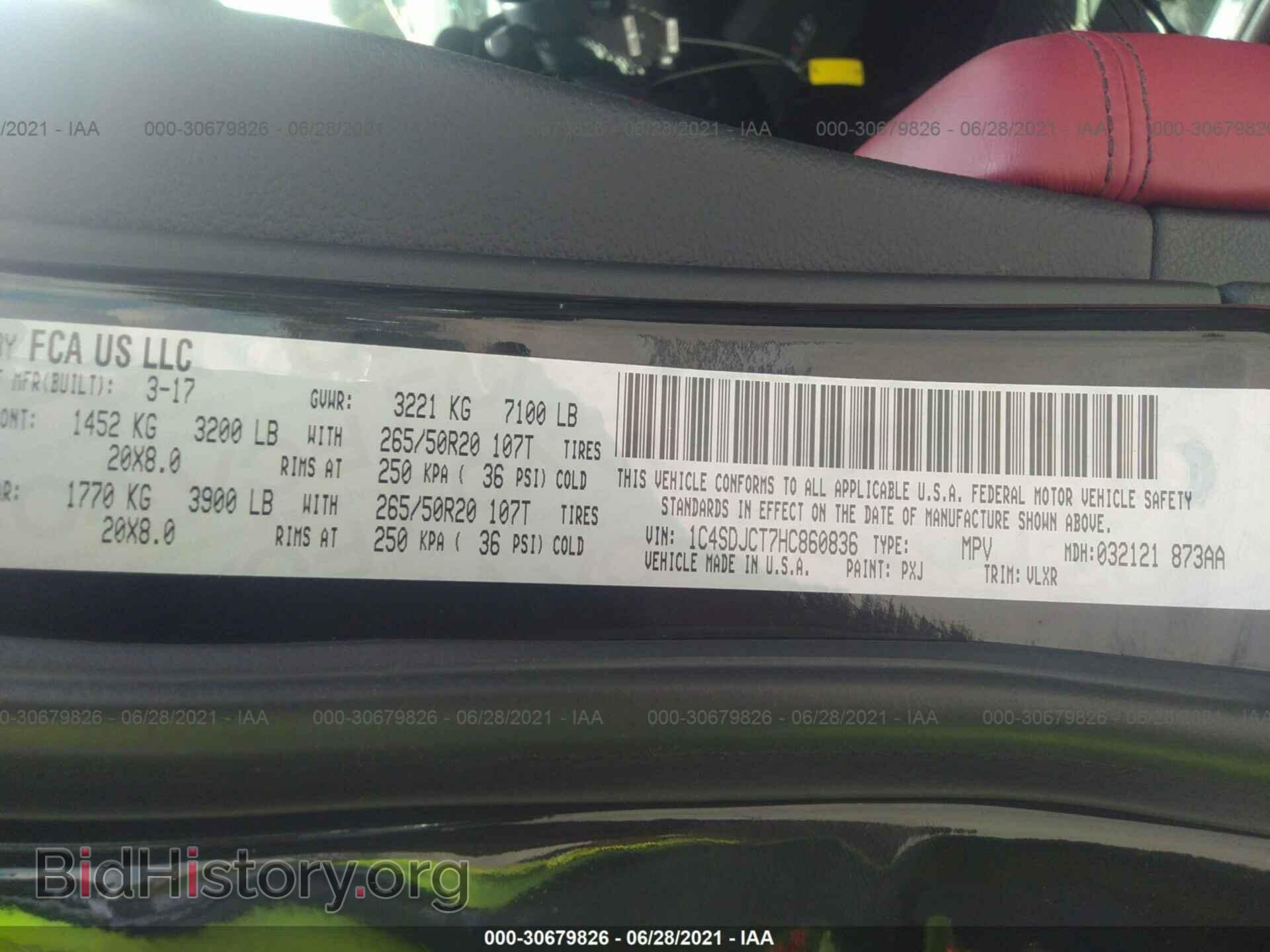 2017 DODGE DURANGO - VIN: 1C4SDJCT7HC860836 - Фото 9