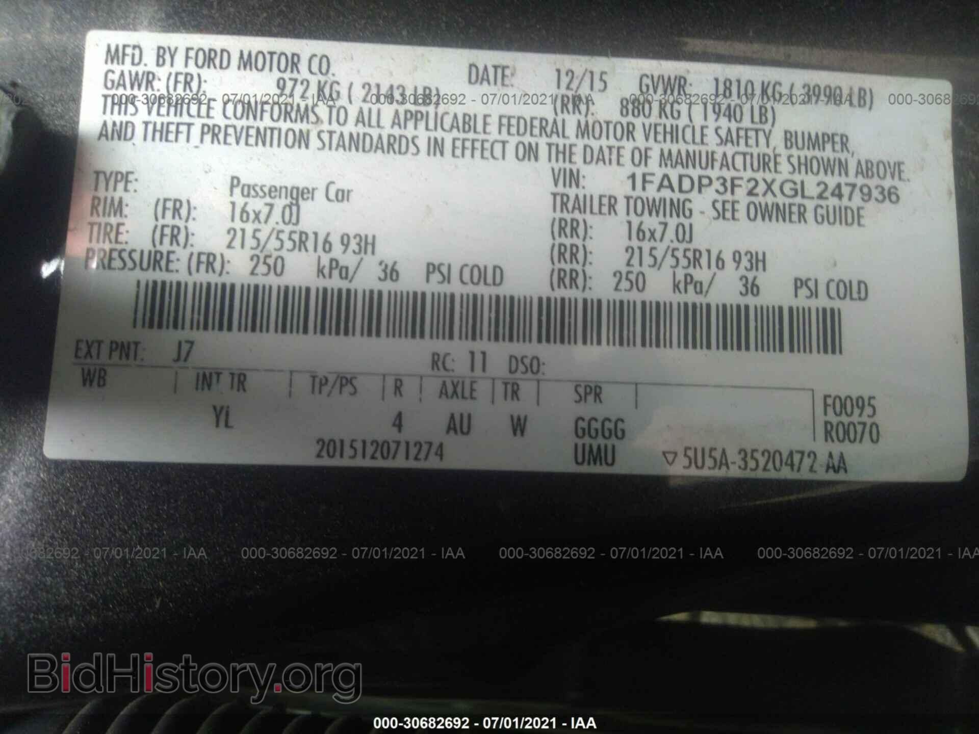 2016 FORD FOCUS - VIN: 1FADP3F2XGL247936 - Фото 9