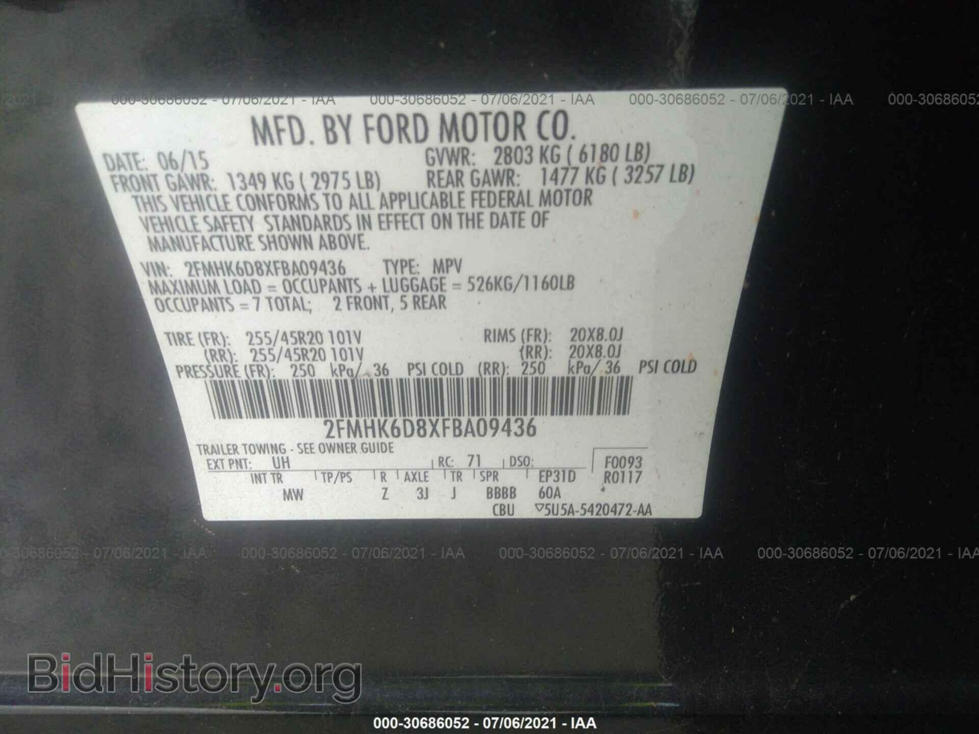 2015 FORD FLEX - VIN: 2FMHK6D8XFBA09436 - Photo 9