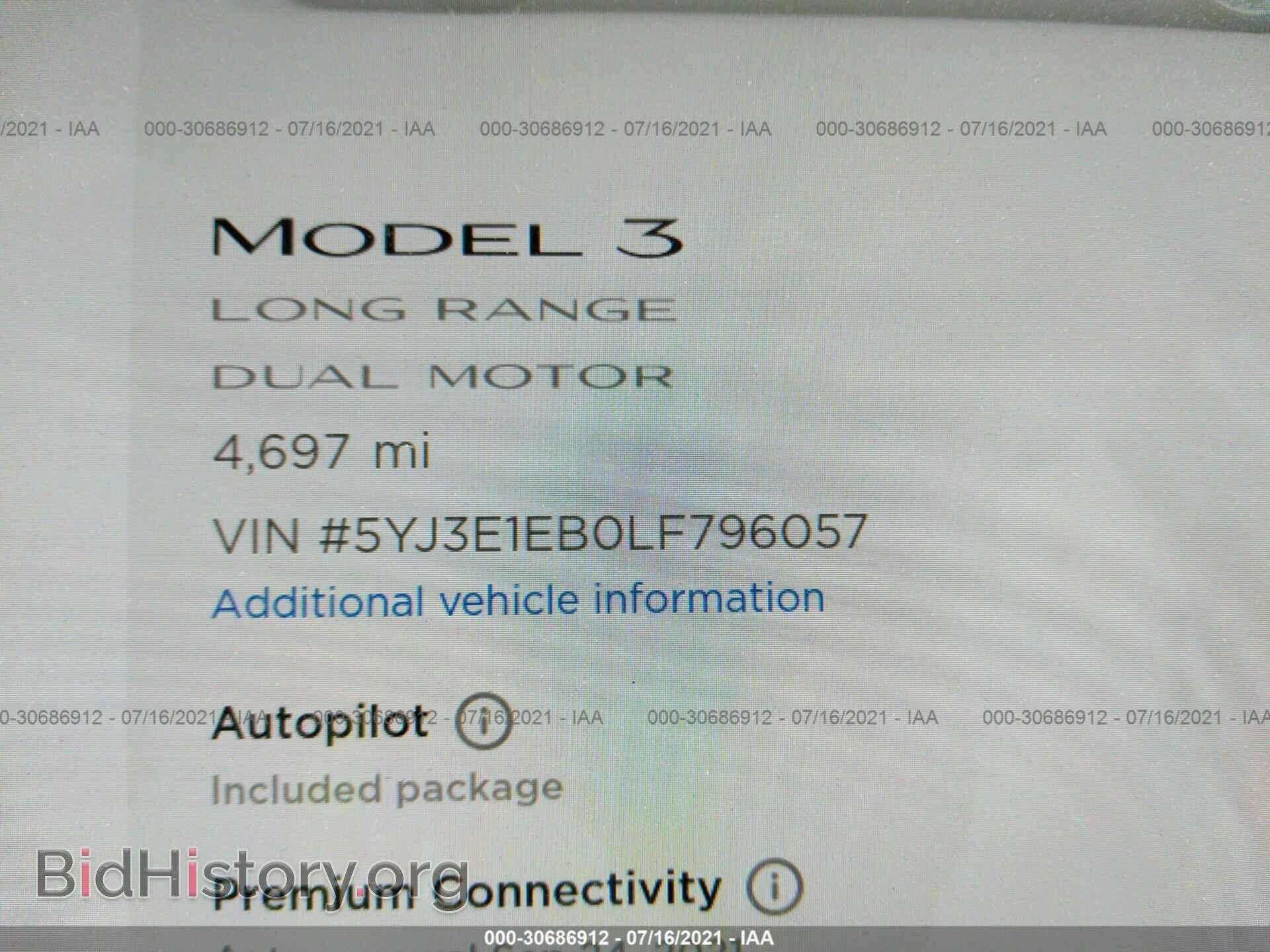 2020 TESLA MODEL 3 - VIN: 5YJ3E1EB0LF796057 - Фото 7