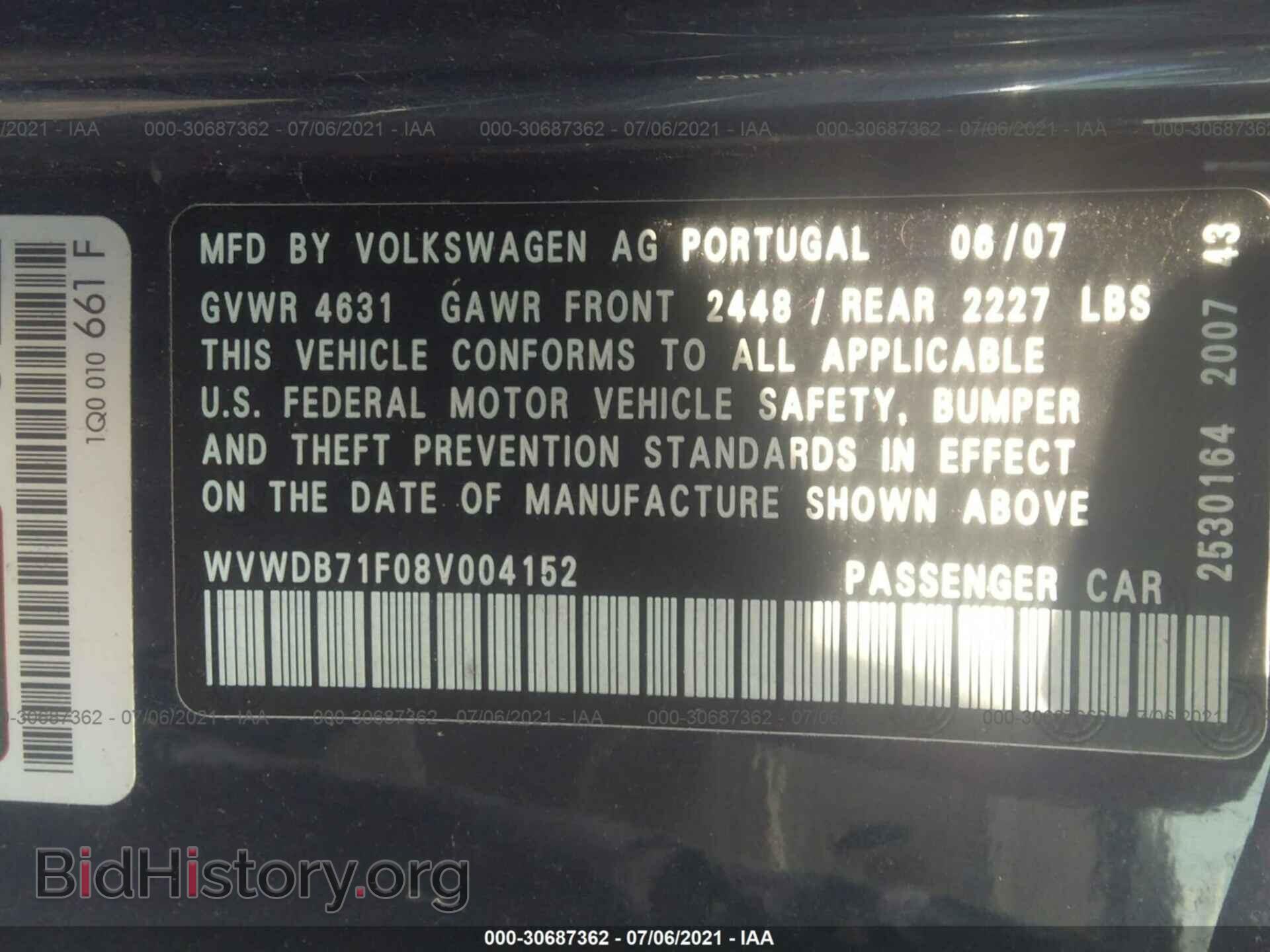 2008 VOLKSWAGEN EOS - VIN: WVWDB71F08V004152 - Фото 9