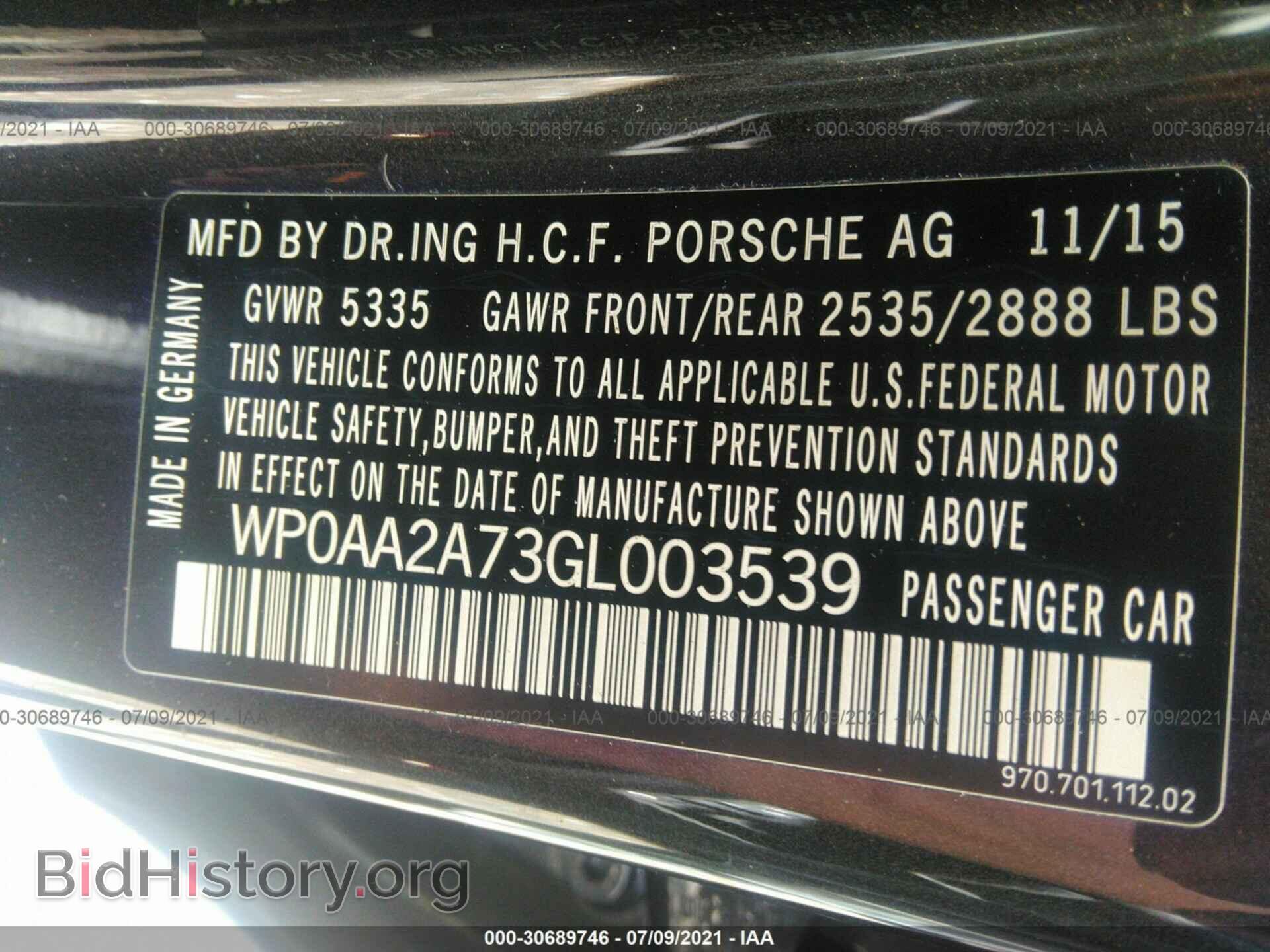 2016 PORSCHE PANAMERA - VIN: WP0AA2A73GL003539 - Фото 9