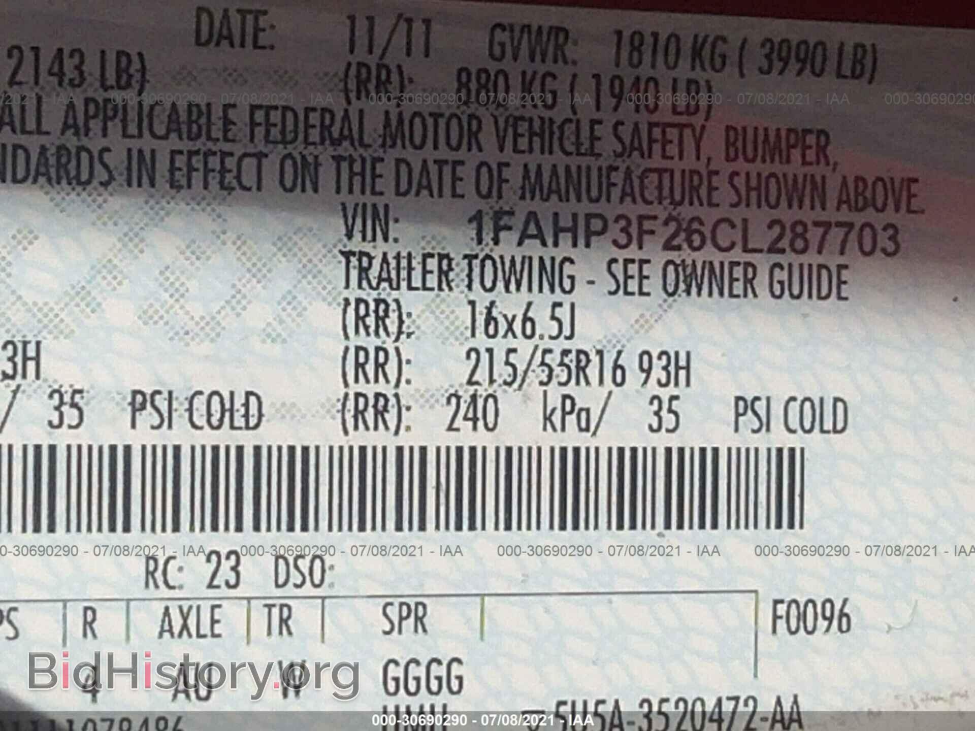 2012 FORD FOCUS - VIN: 1FAHP3F26CL287703 - Фото 9