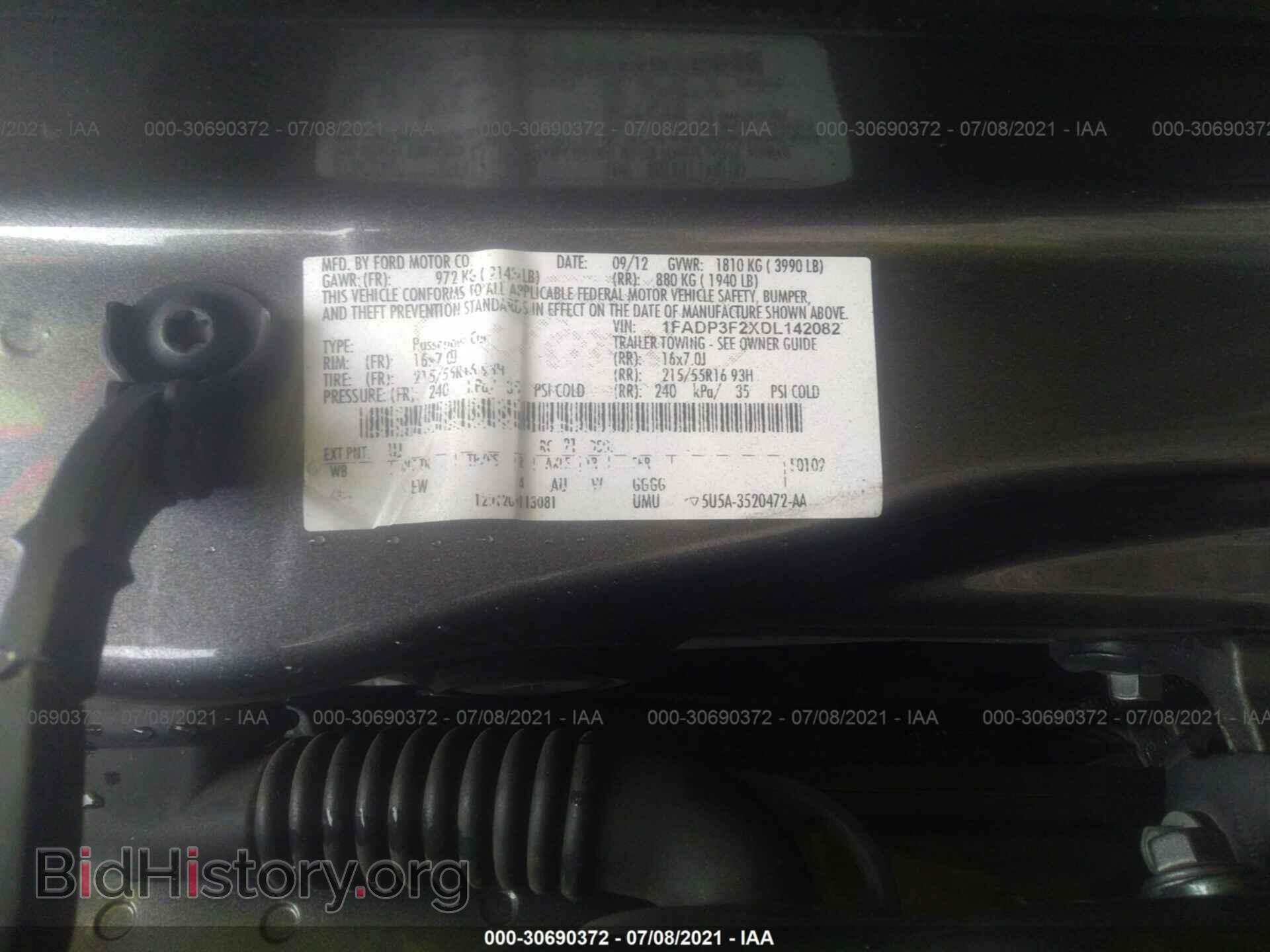 2013 FORD FOCUS - VIN: 1FADP3F2XDL142082 - Фото 9