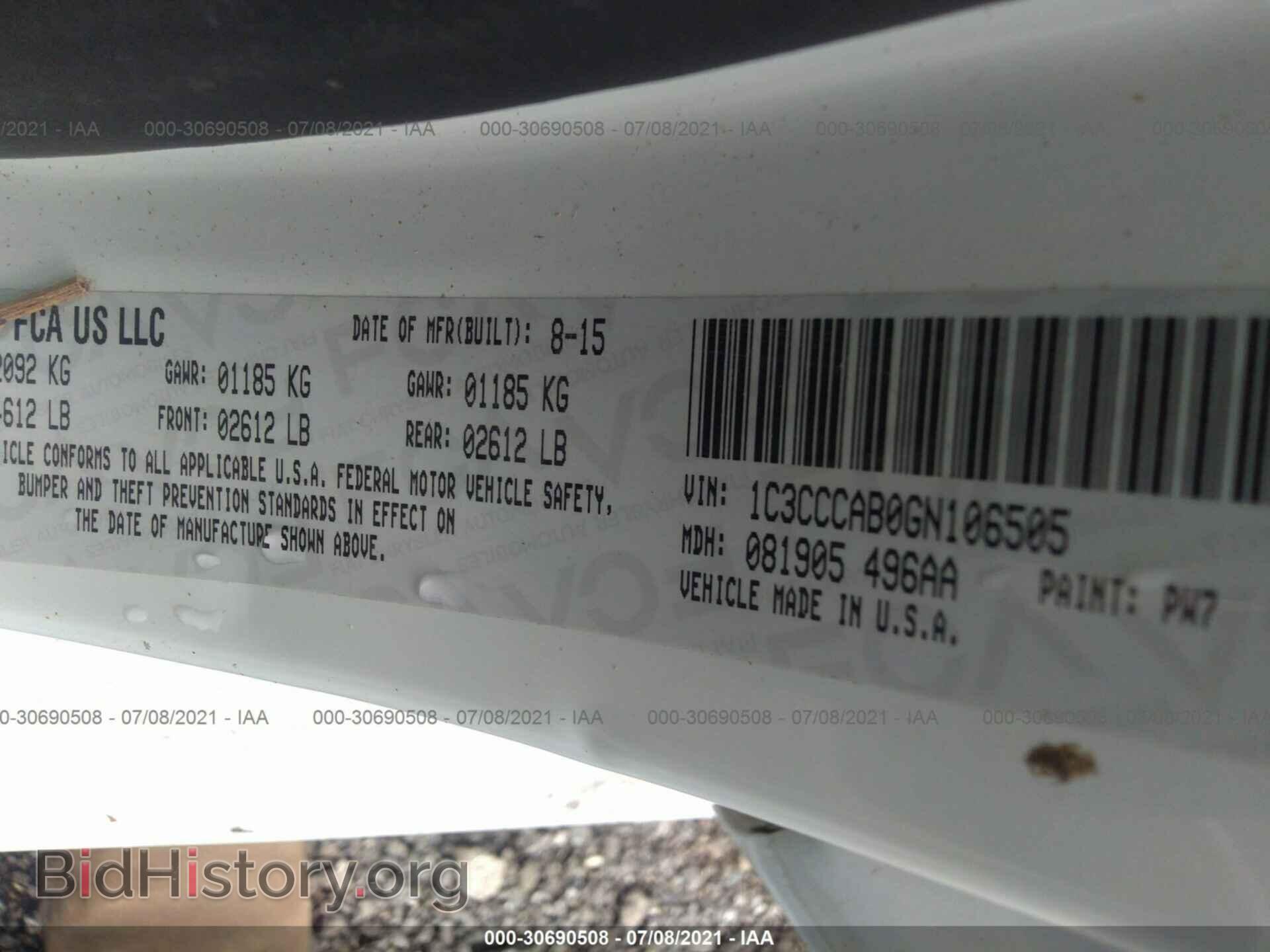 2016 CHRYSLER 200 - VIN: 1C3CCCAB0GN106505 - Фото 9