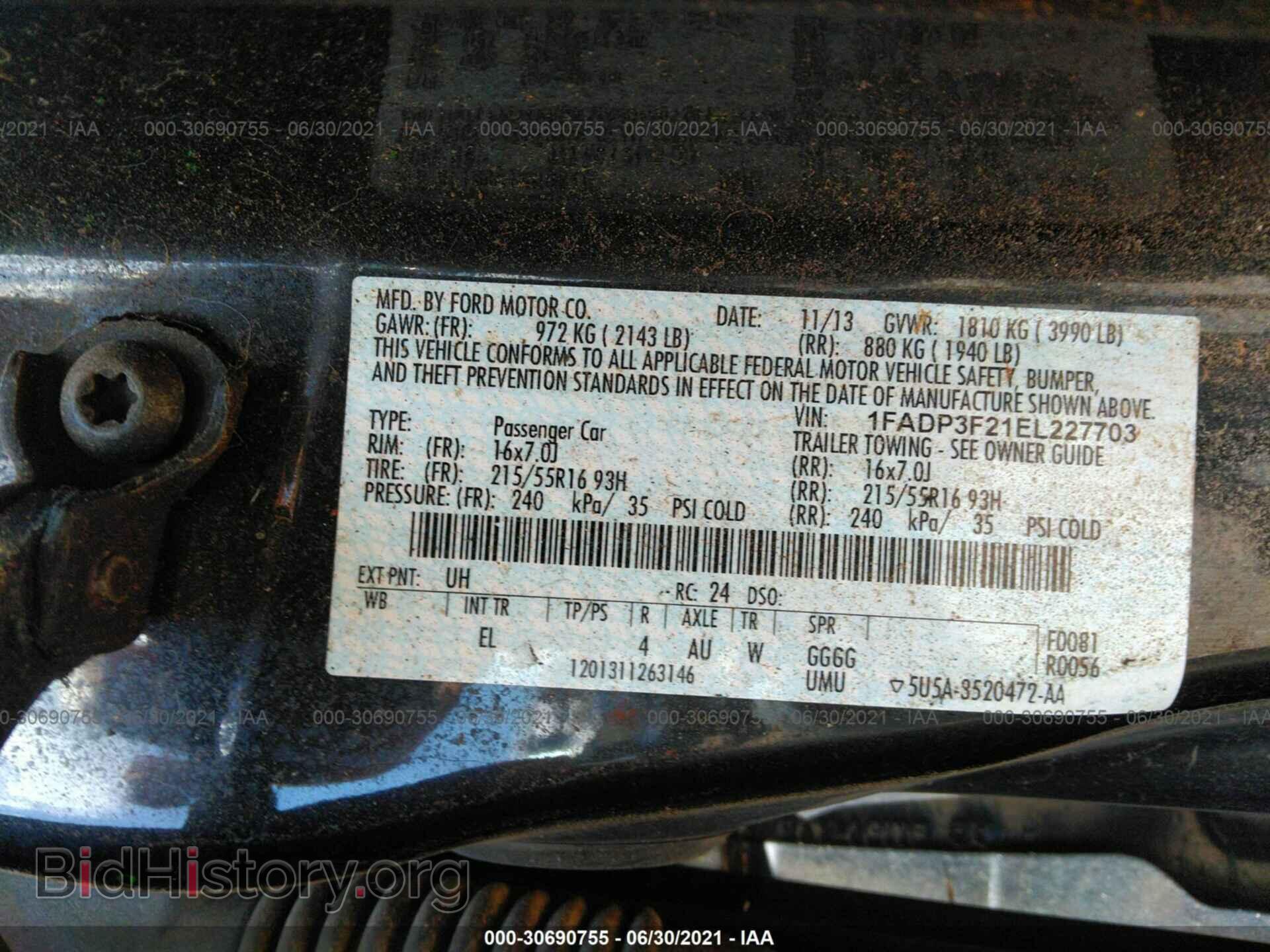 2014 FORD FOCUS - VIN: 1FADP3F21EL227703 - Фото 9