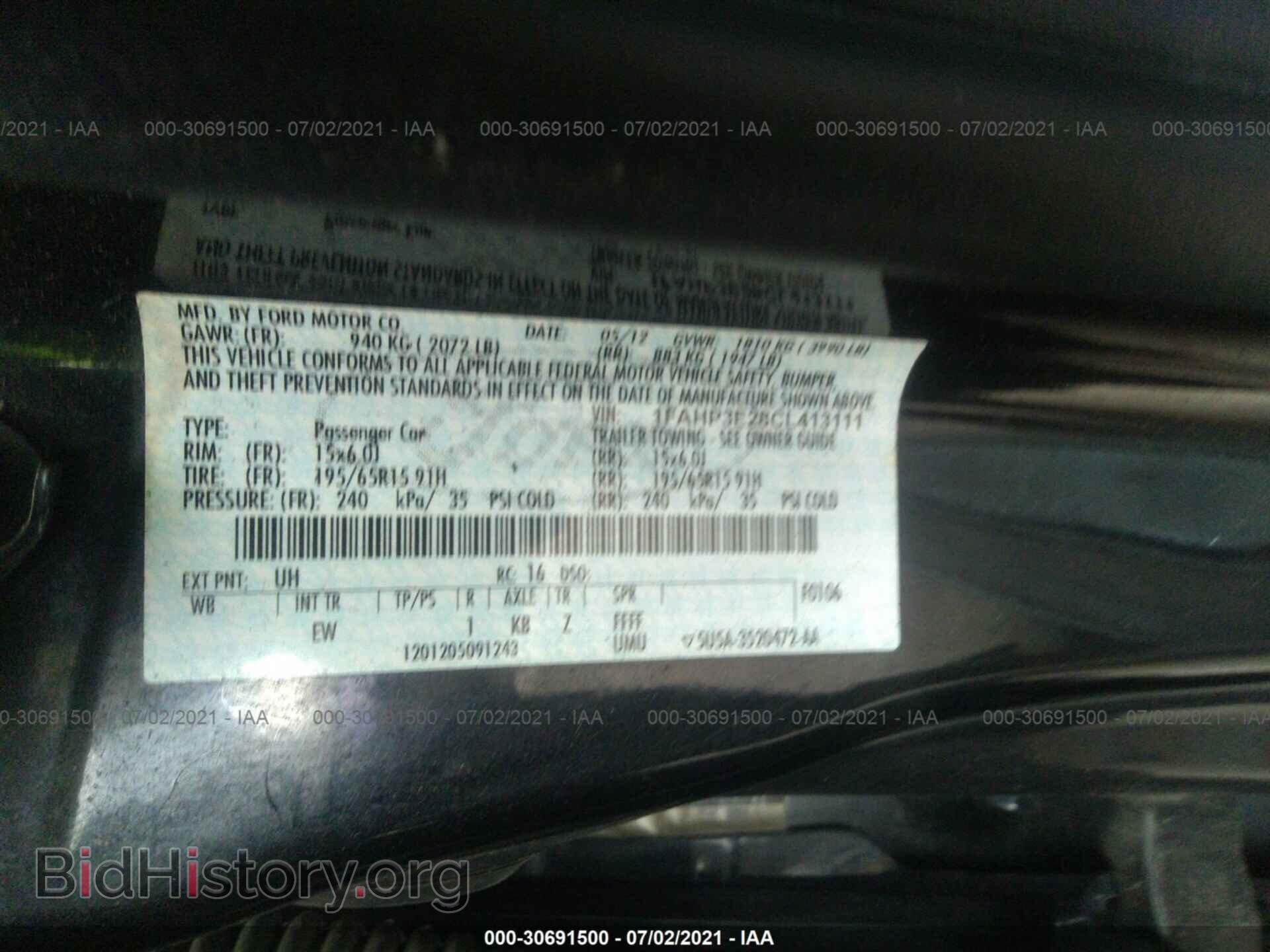 2012 FORD FOCUS - VIN: 1FAHP3E28CL413111 - Photo 9
