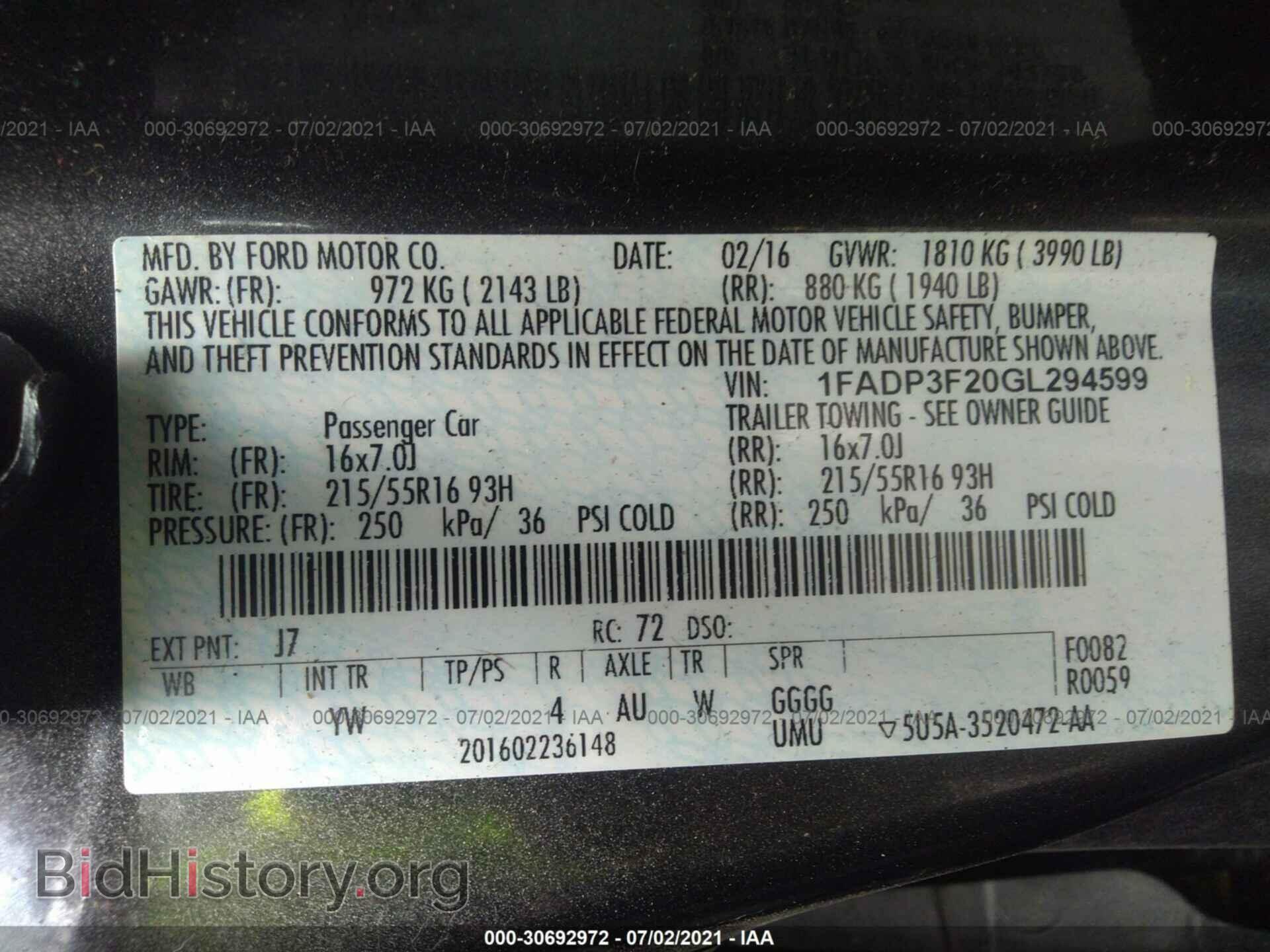 2016 FORD FOCUS - VIN: 1FADP3F20GL294599 - Фото 9