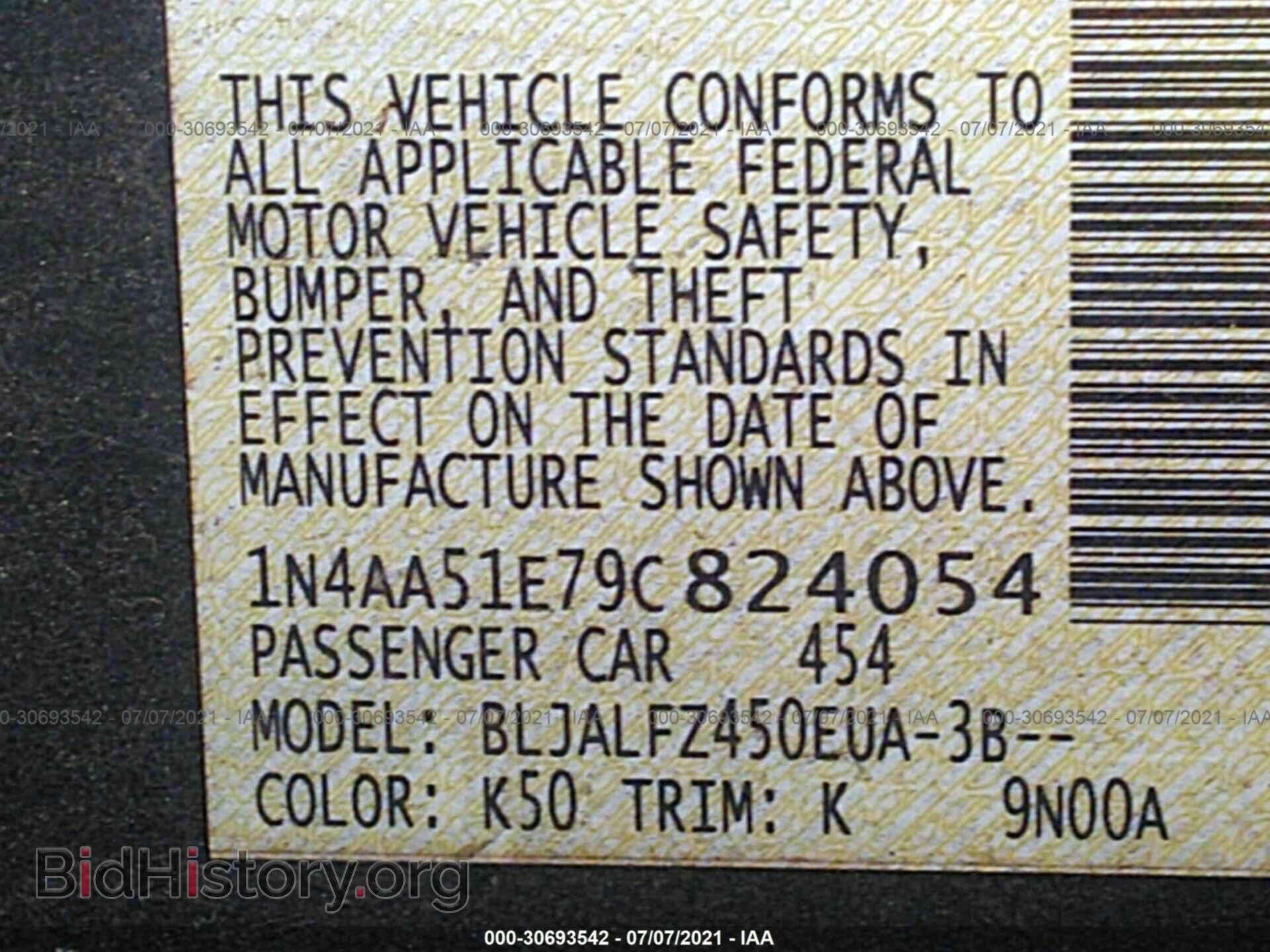 2009 NISSAN MAXIMA - VIN: 1N4AA51E79C824054 - Фото 9