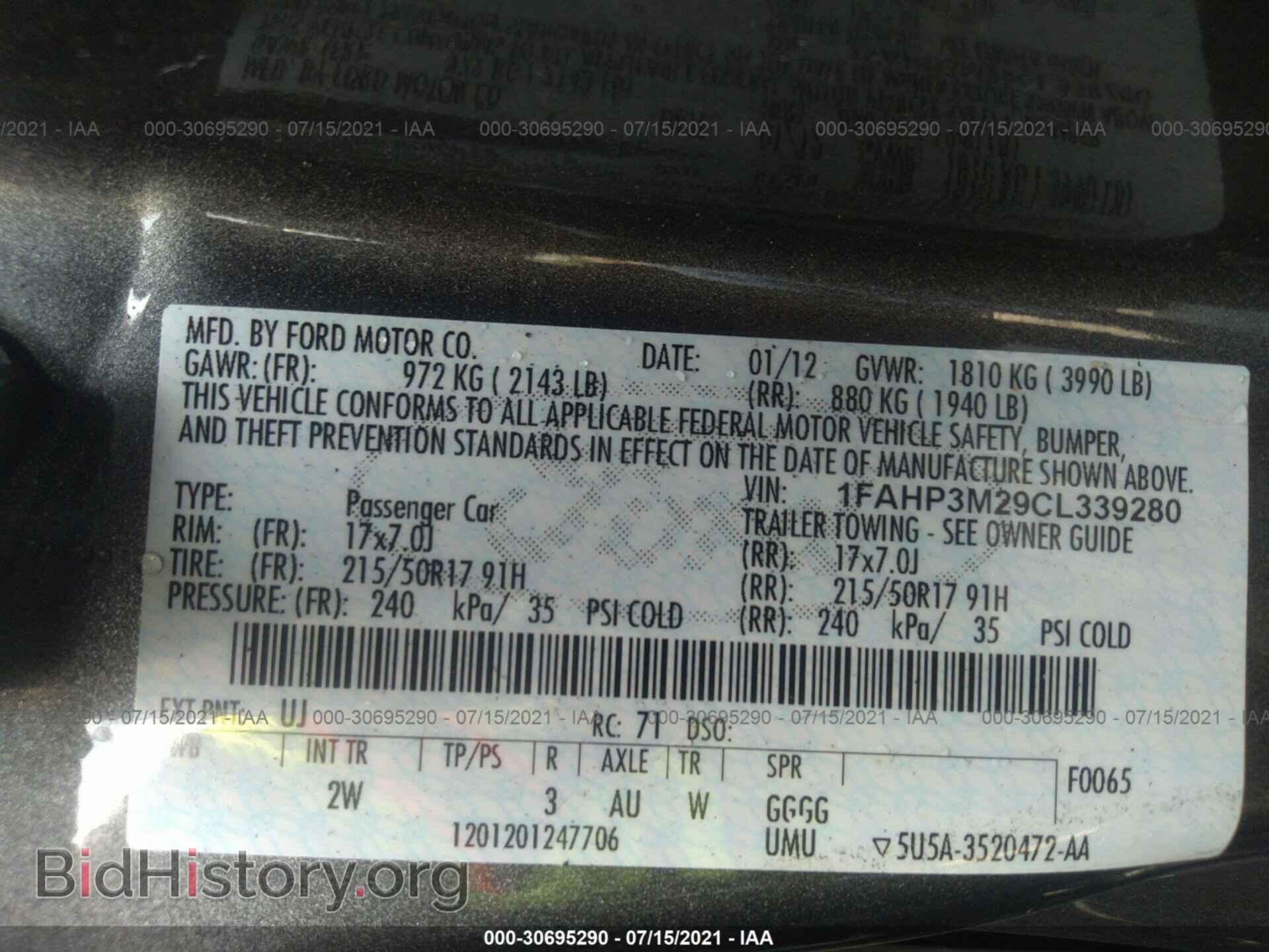 2012 FORD FOCUS - VIN: 1FAHP3M29CL339280 - Photo 9