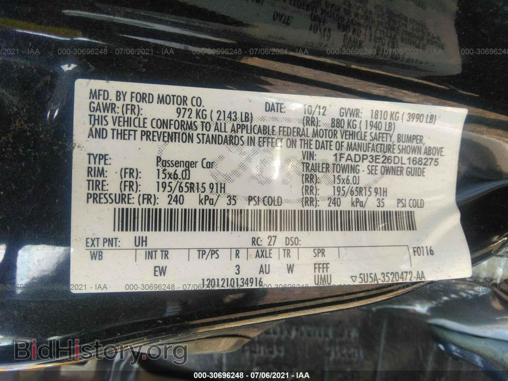 2013 FORD FOCUS - VIN: 1FADP3E26DL168275 - Фото 9