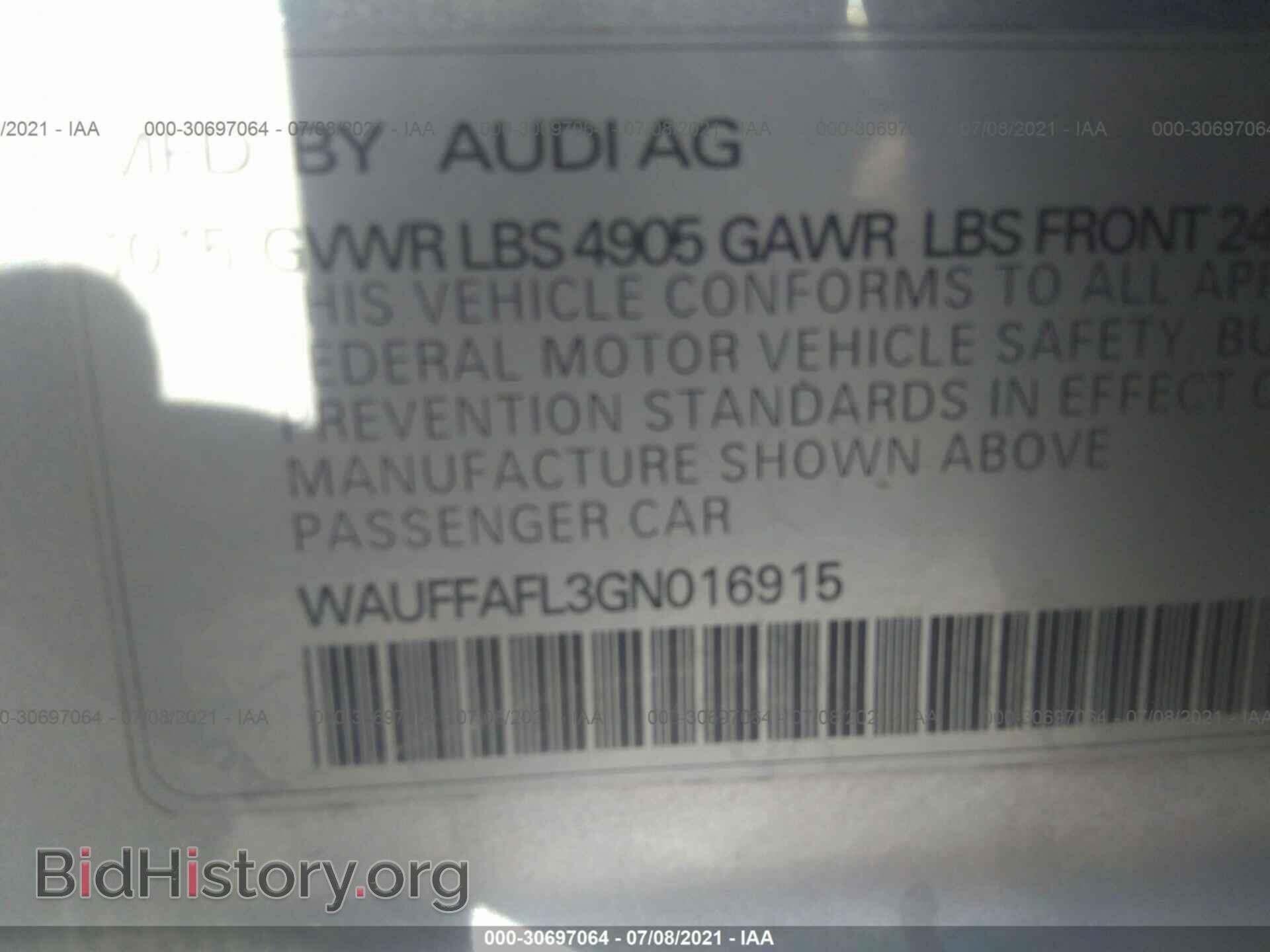 2016 AUDI A4 - VIN: WAUFFAFL3GN016915 - Фото 9
