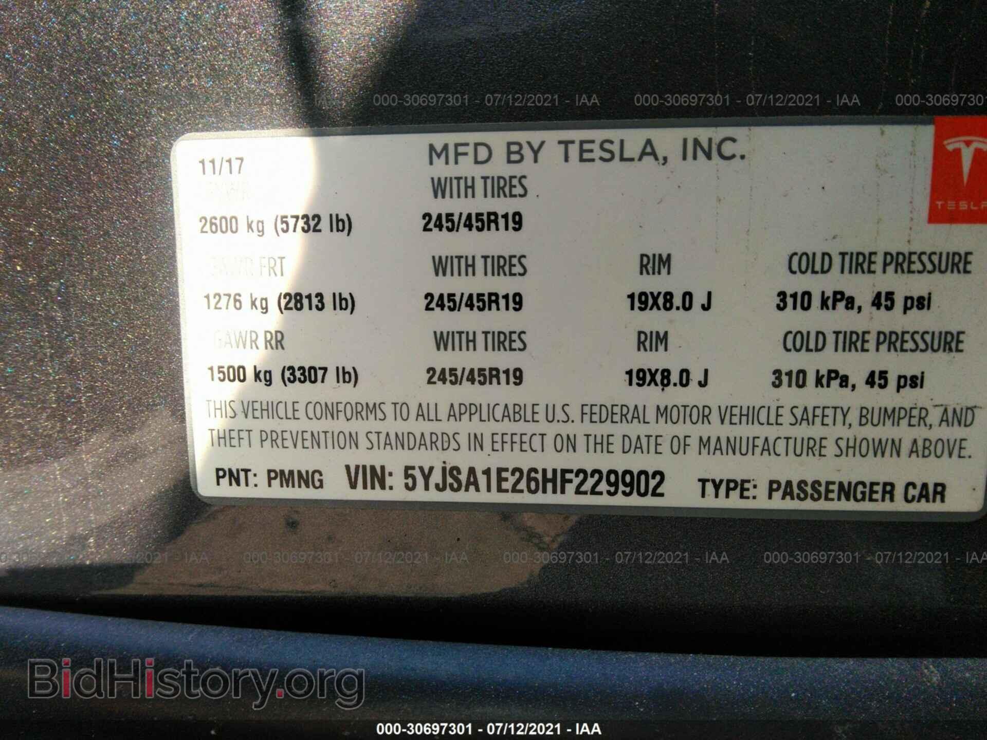 2017 TESLA MODEL S - VIN: 5YJSA1E26HF229902 - Photo 9