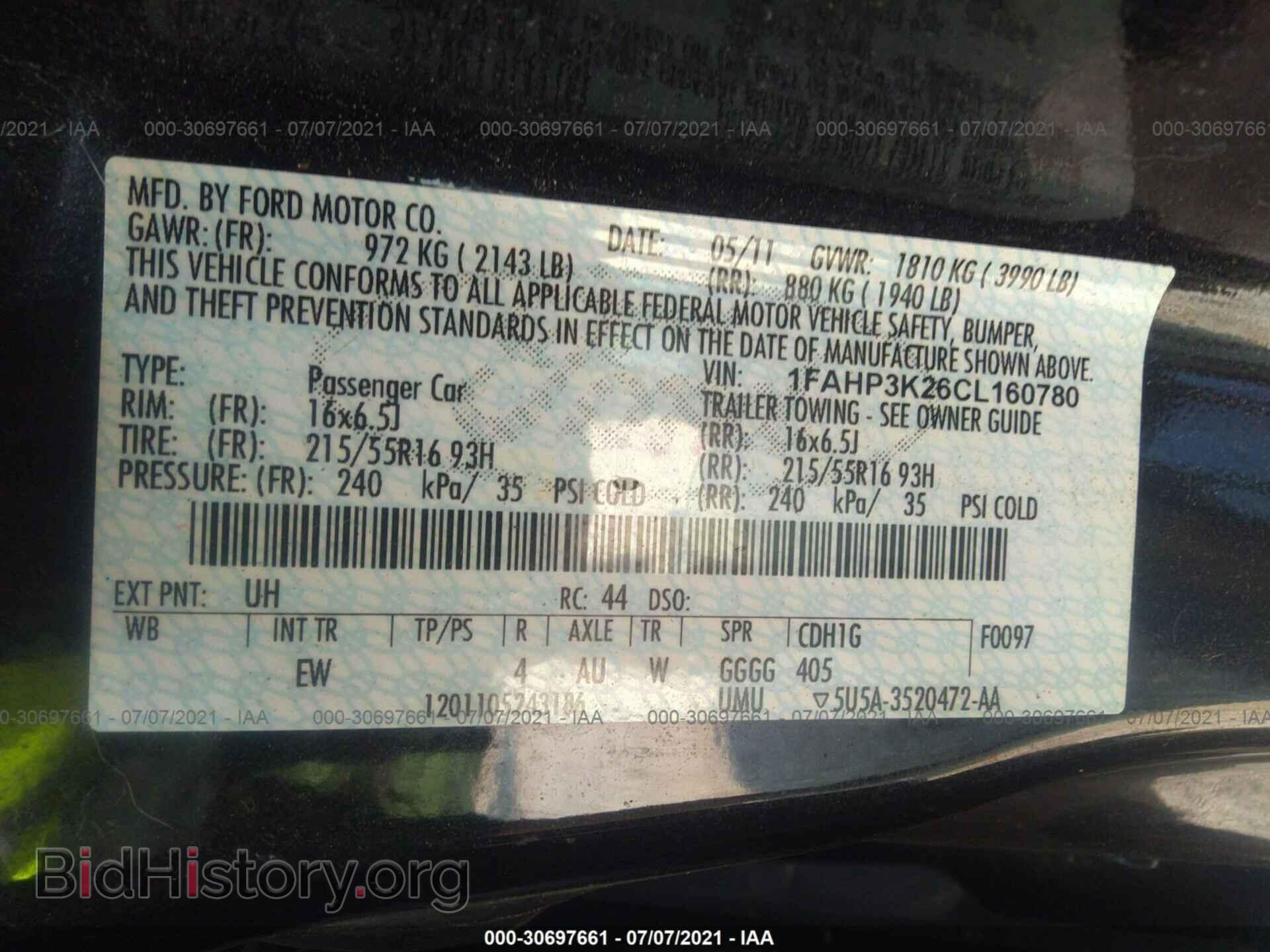 2012 FORD FOCUS - VIN: 1FAHP3K26CL160780 - Photo 9