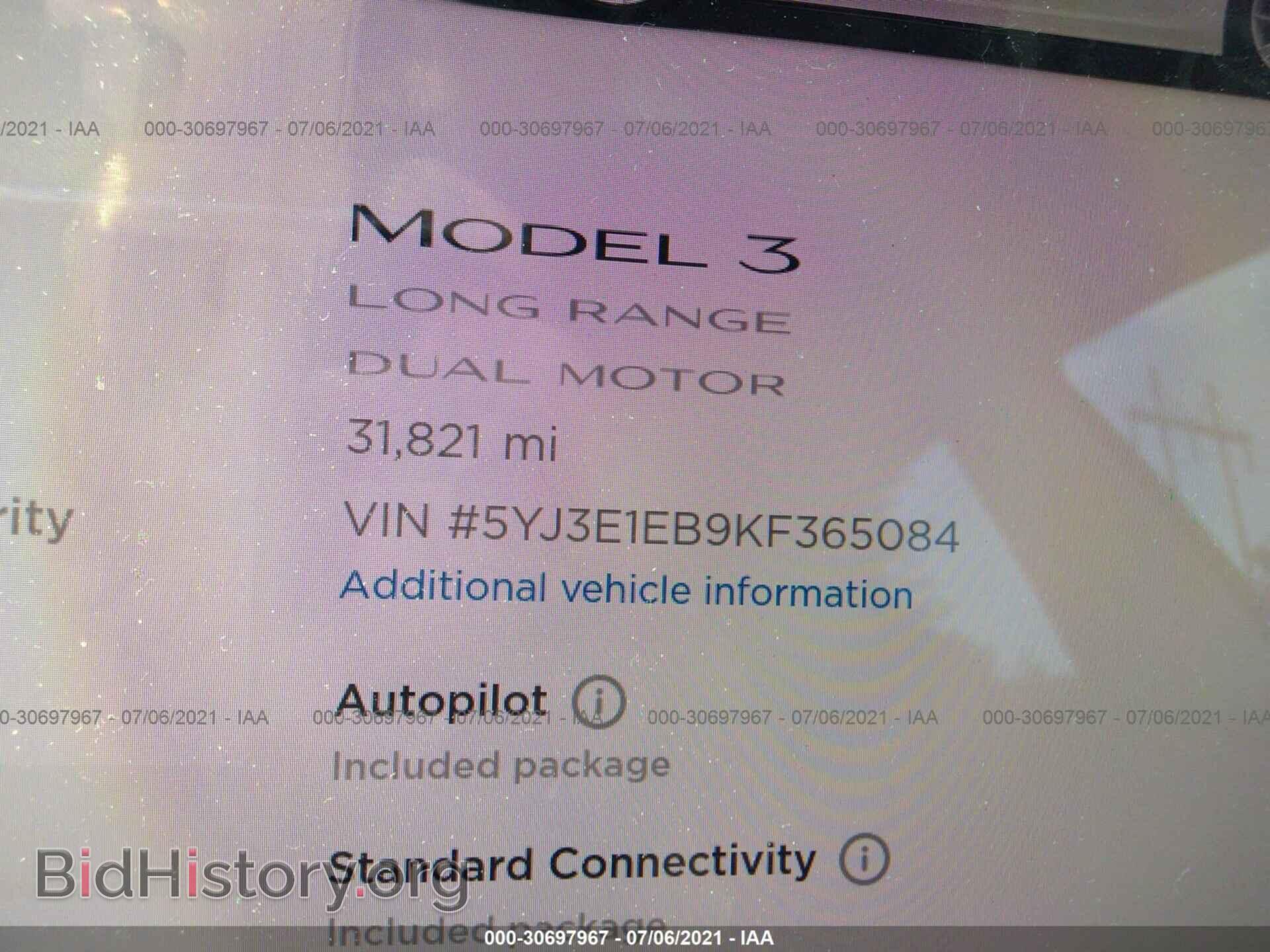 2019 TESLA MODEL 3 - VIN: 5YJ3E1EB9KF365084 - Photo 7