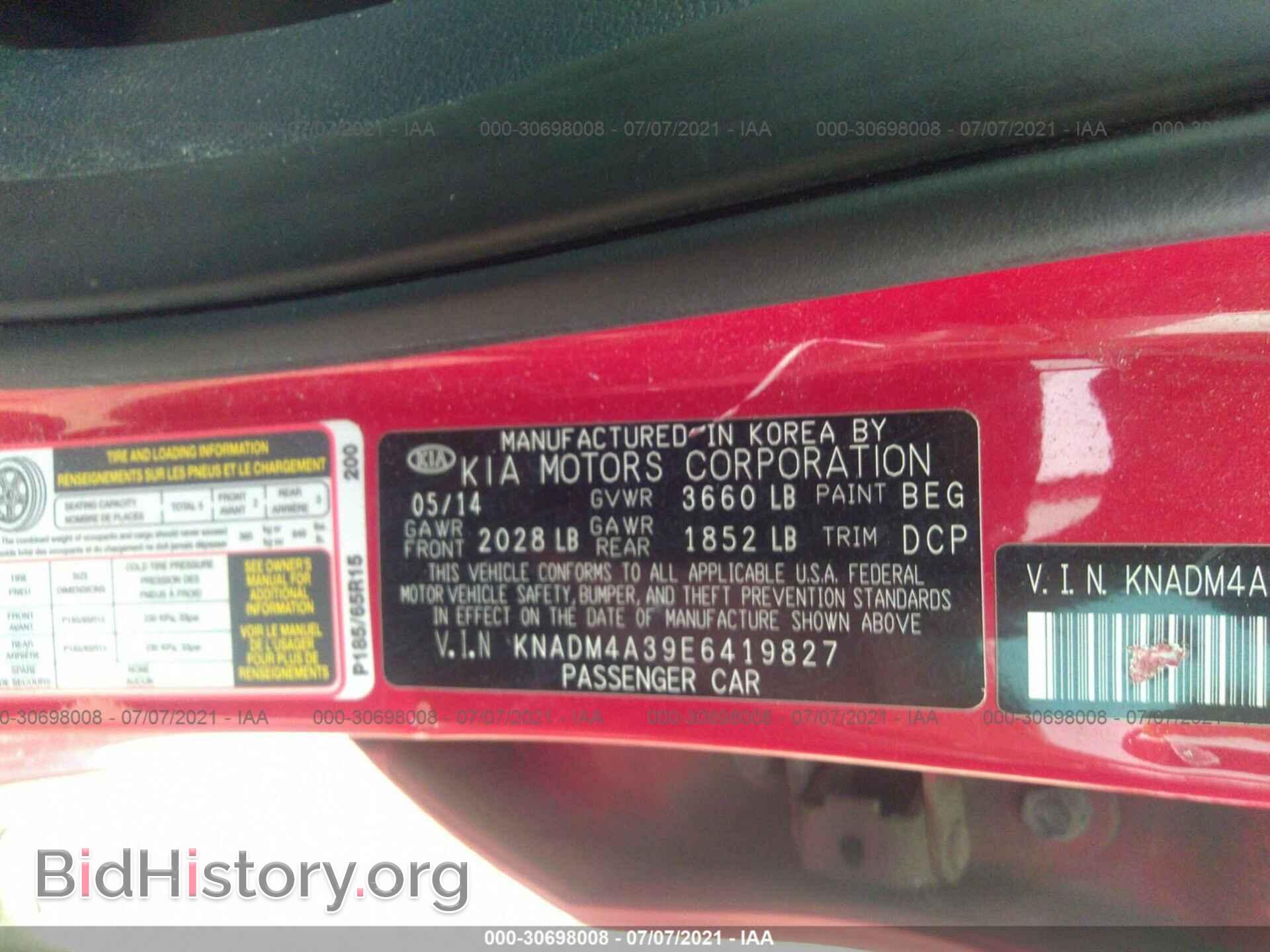 2014 KIA RIO - VIN: KNADM4A39E6419827 - Фото 9