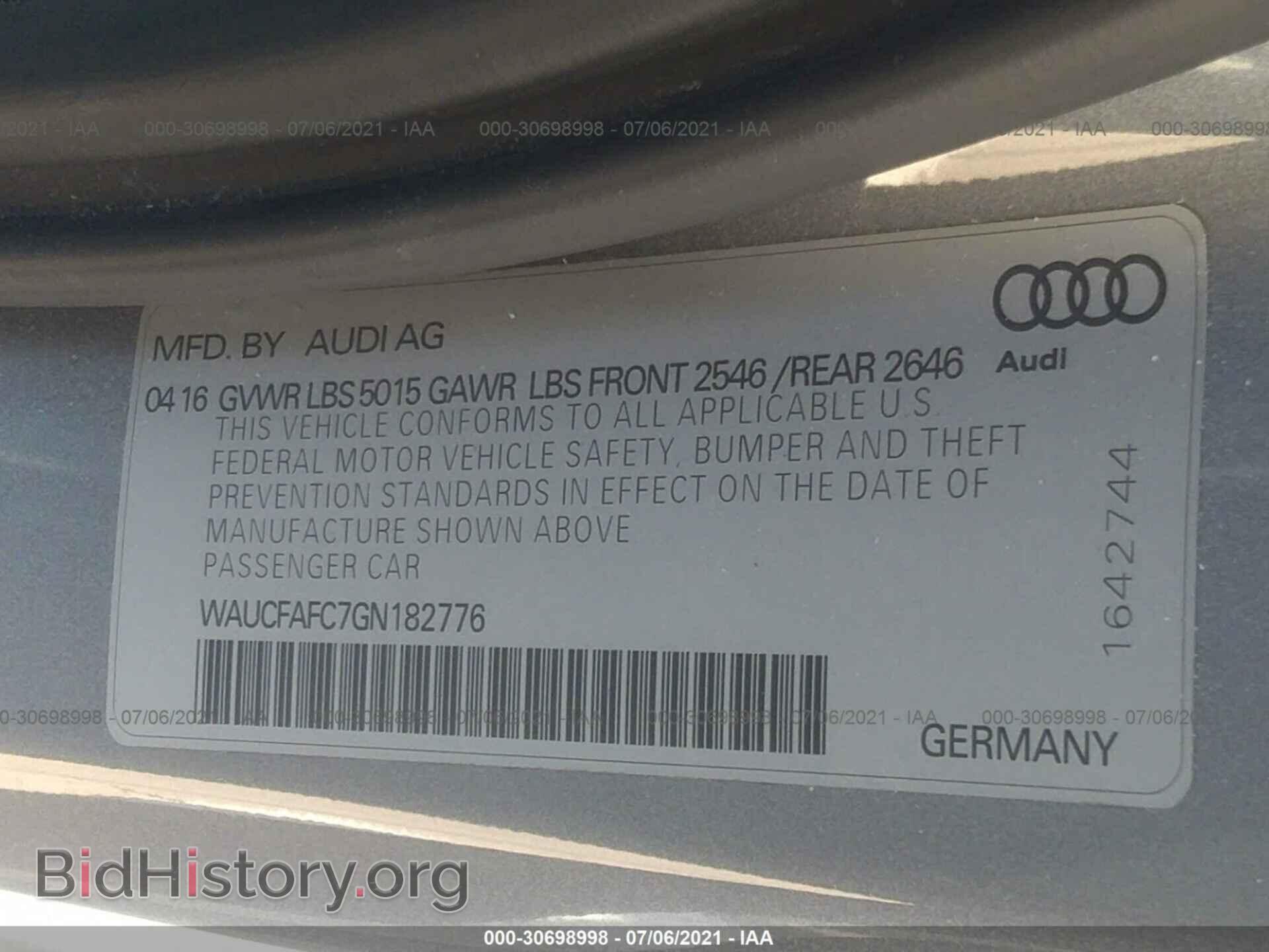 2016 AUDI A6 - VIN: WAUCFAFC7GN182776 - Фото 9