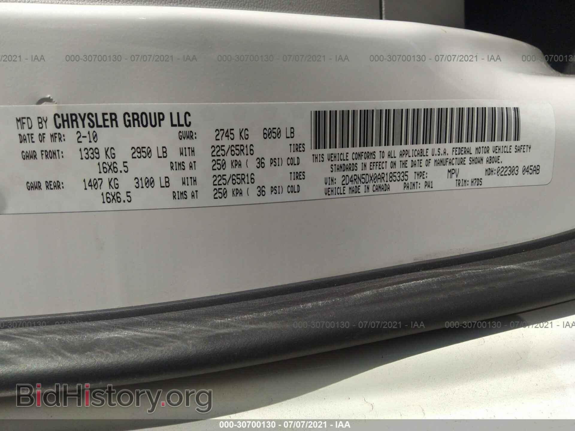 2010 DODGE GRAND CARAVAN - VIN: 2D4RN5DX0AR185335 - Фото 9