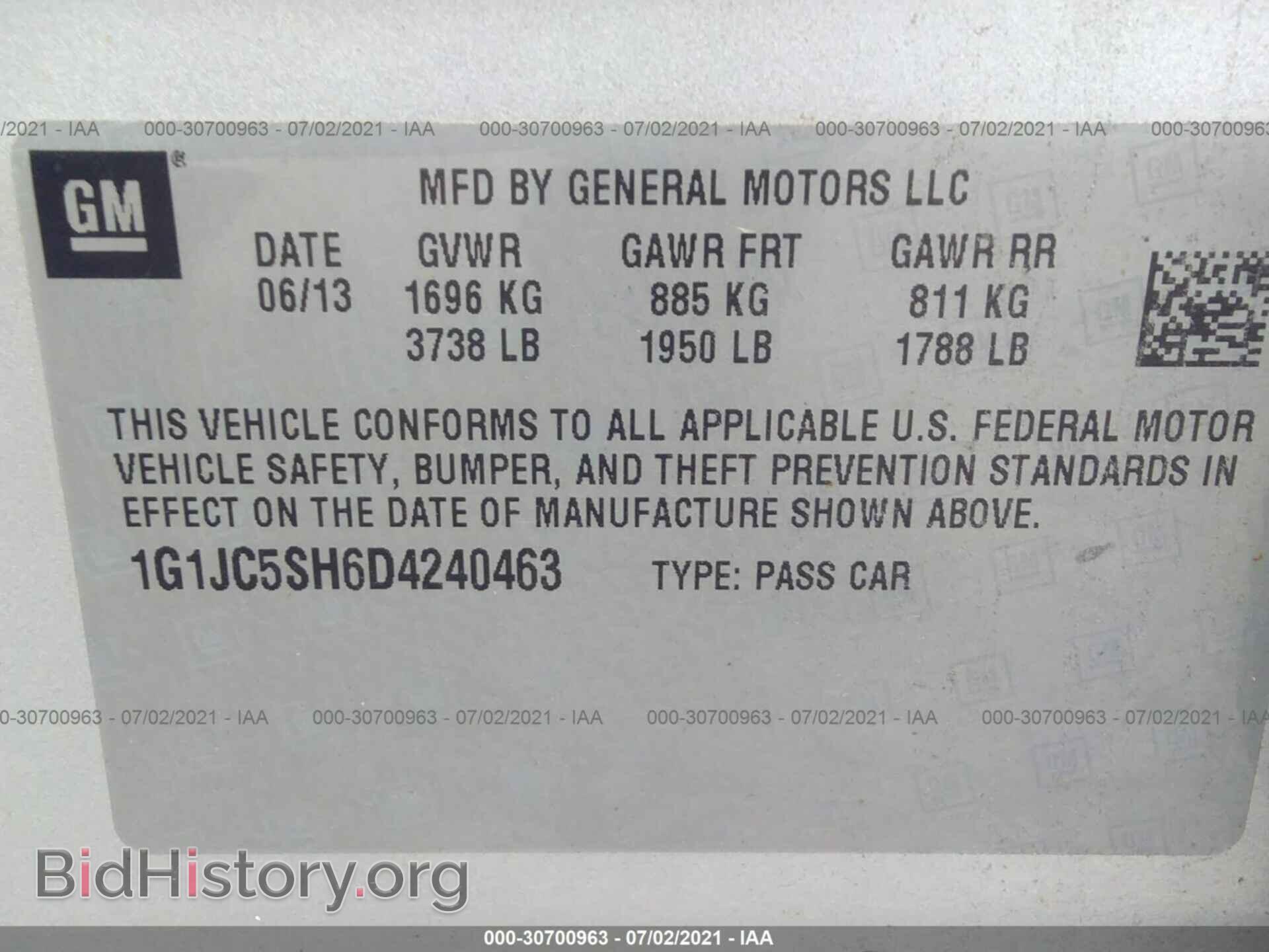 2013 CHEVROLET SONIC - VIN: 1G1JC5SH6D4240463 - Фото 9