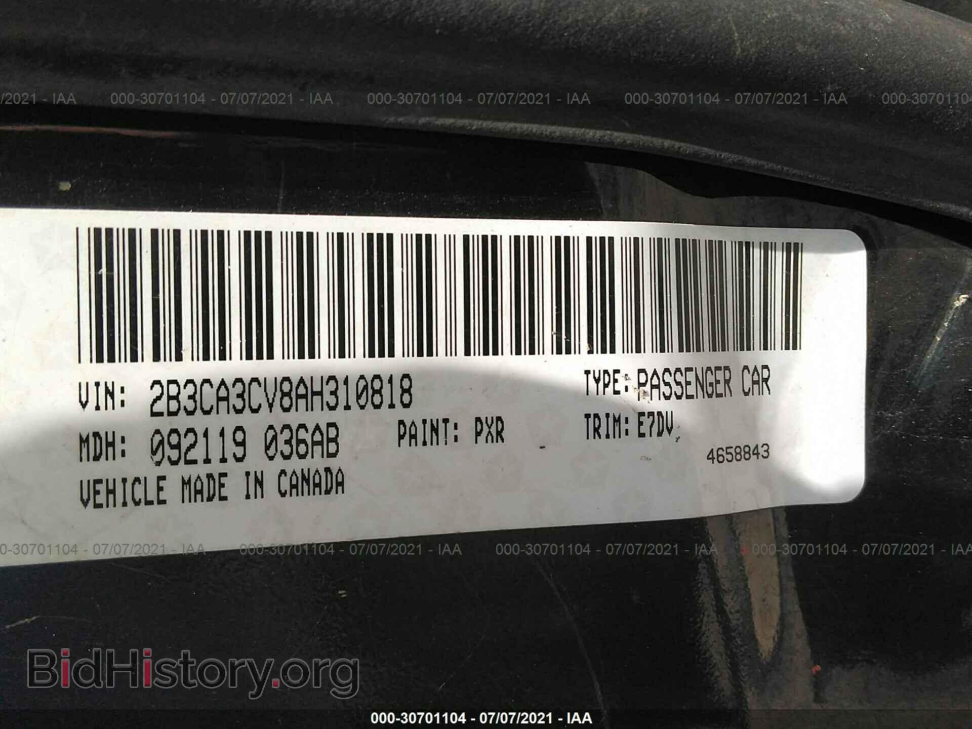 2010 DODGE CHARGER - VIN: 2B3CA3CV8AH310818 - Фото 9