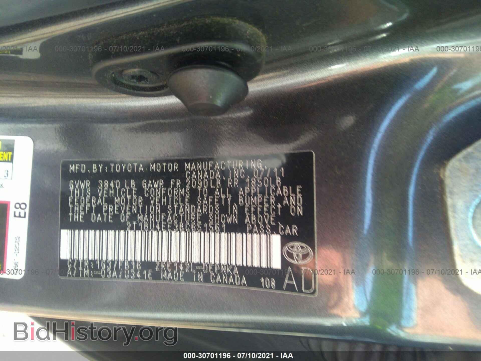 2011 TOYOTA COROLLA - VIN: 2T1BU4EE3BC651561 - Photo 9