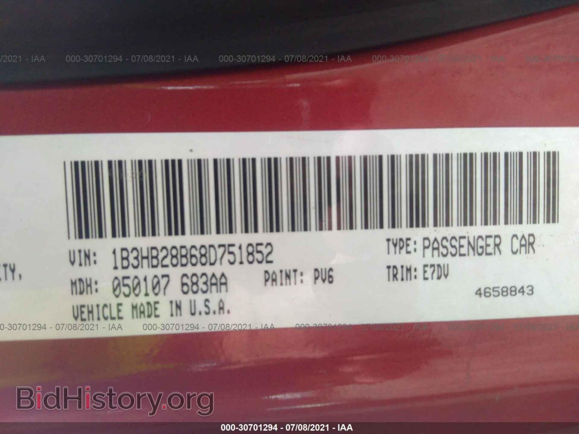 2008 DODGE CALIBER - VIN: 1B3HB28B68D751852 - Фото 9