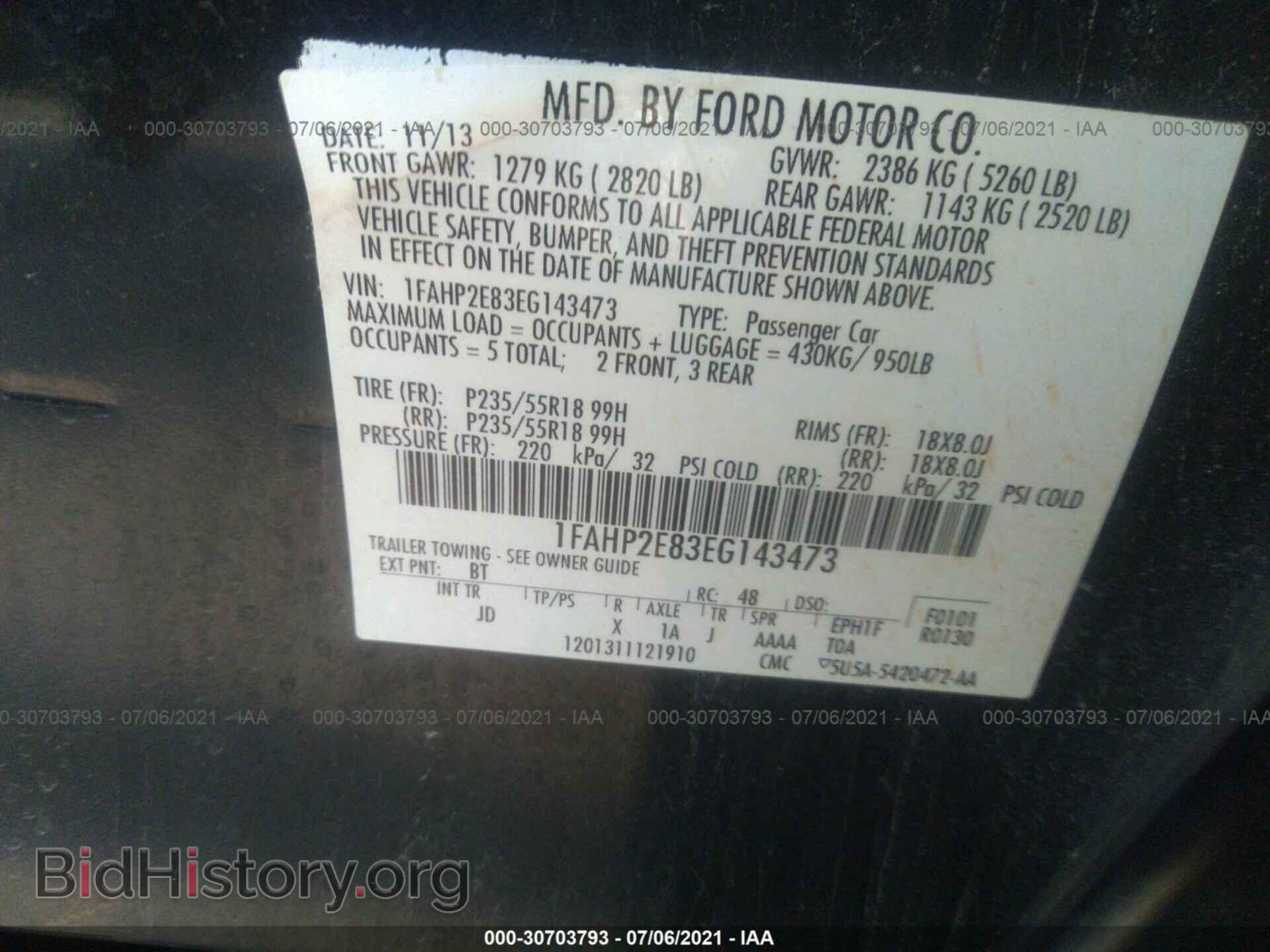 2014 FORD TAURUS - VIN: 1FAHP2E83EG143473 - Фото 9