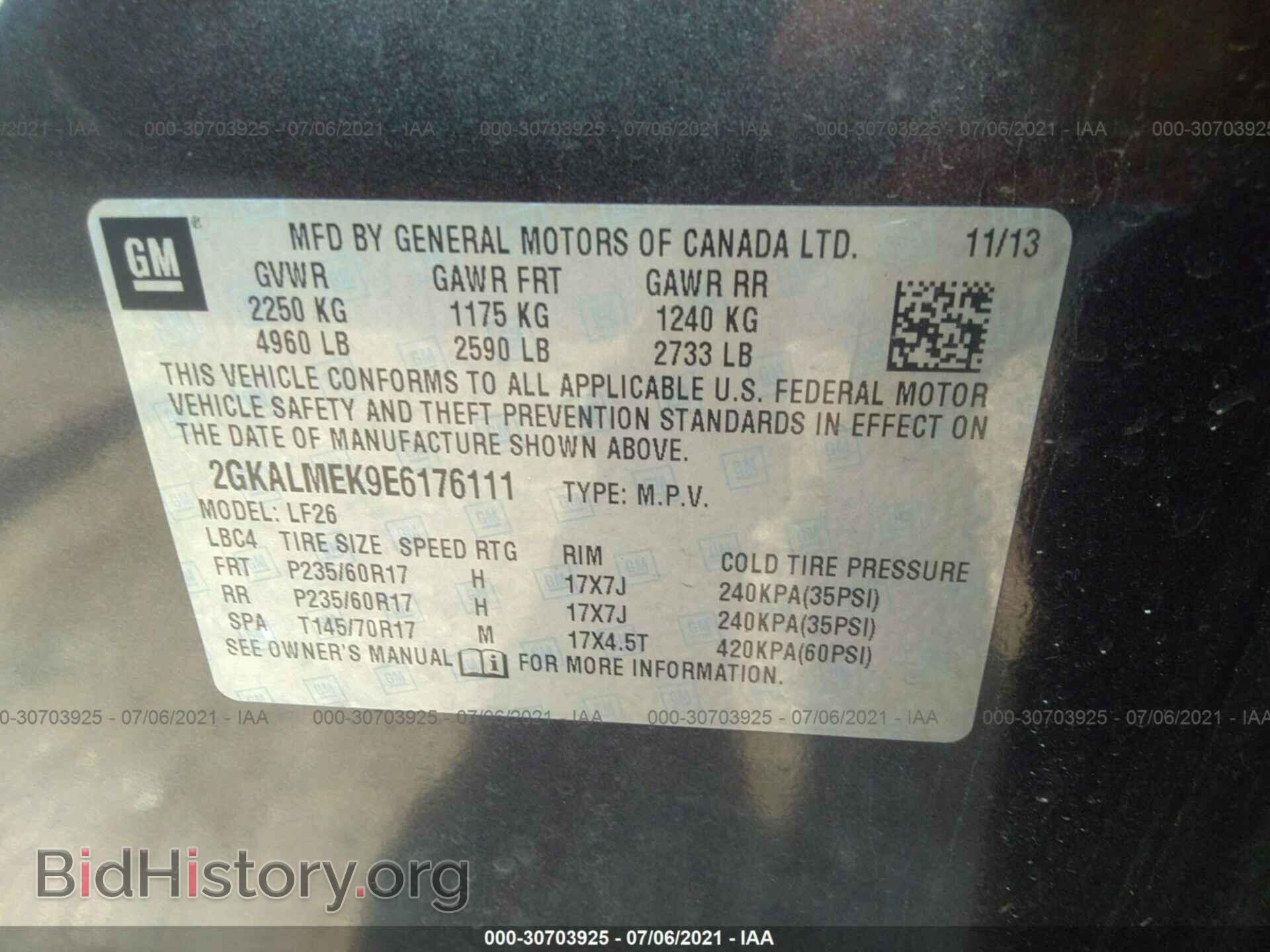 2014 GMC TERRAIN - VIN: 2GKALMEK9E6176111 - Photo 9