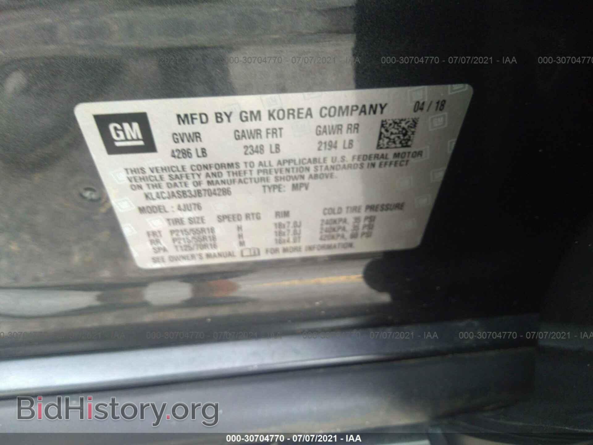 2018 BUICK ENCORE - VIN: KL4CJASB3JB704286 - Photo 9