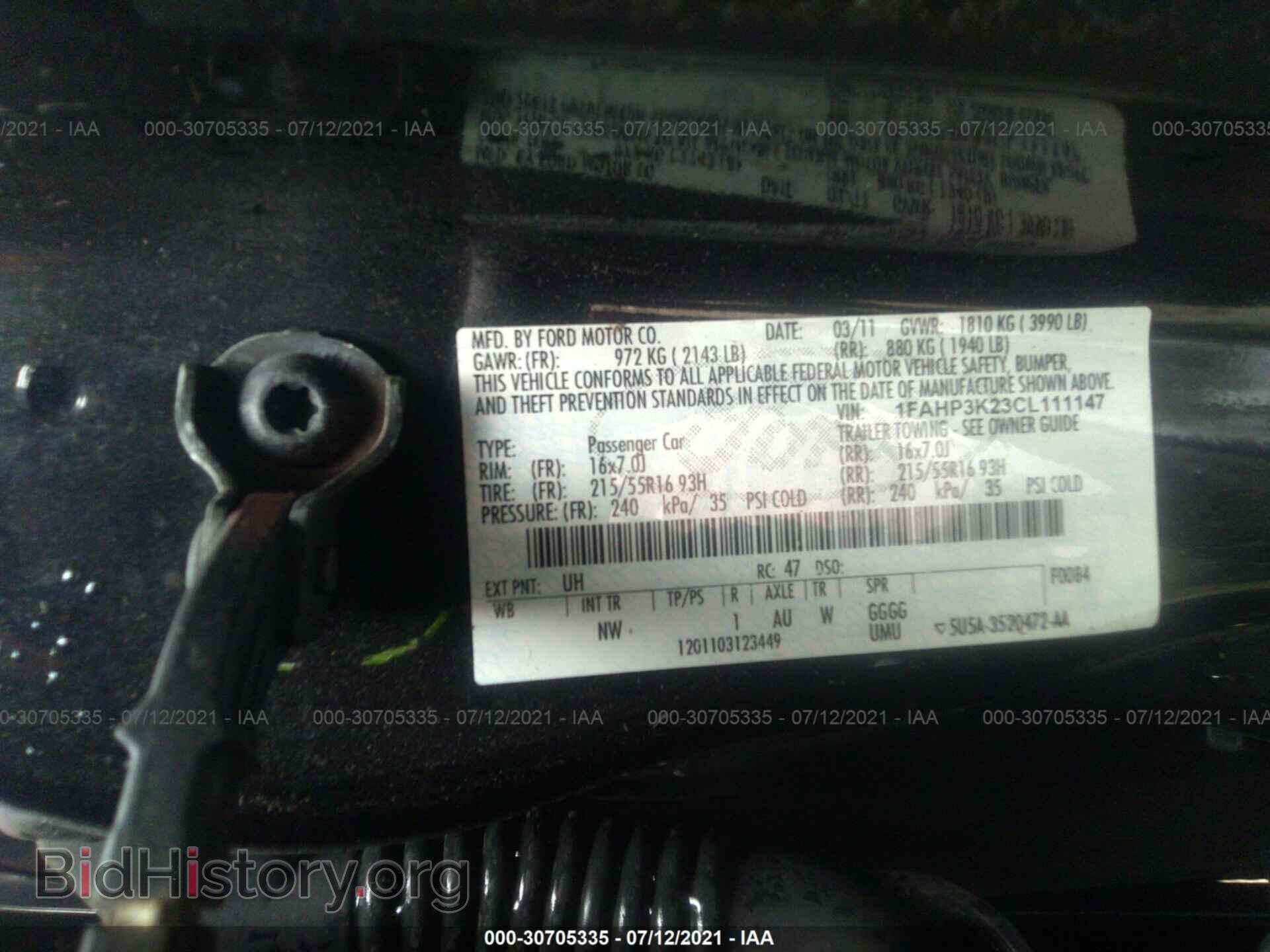 2012 FORD FOCUS - VIN: 1FAHP3K23CL111147 - Фото 9