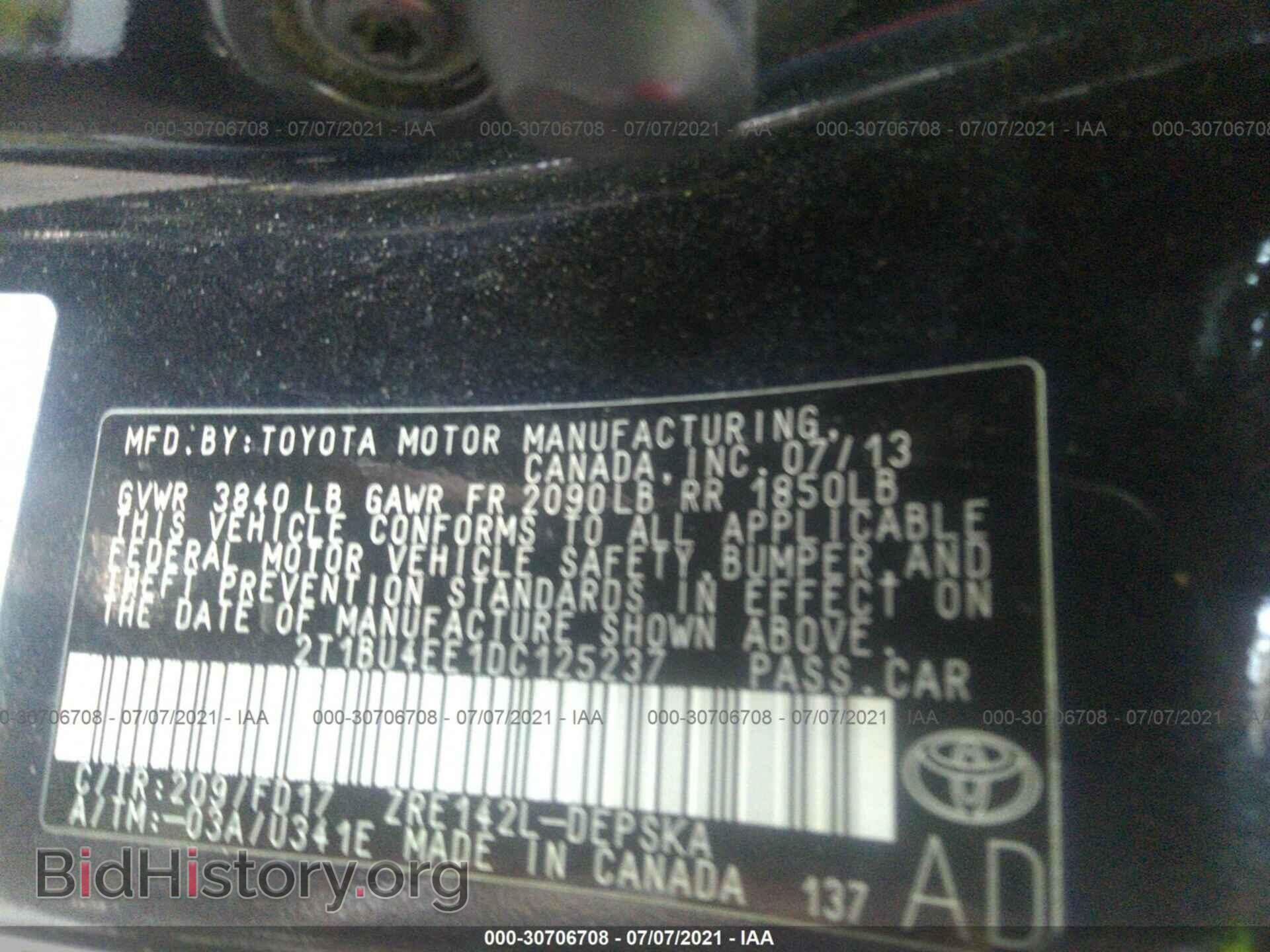 2013 TOYOTA COROLLA - VIN: 2T1BU4EE1DC125237 - Фото 9