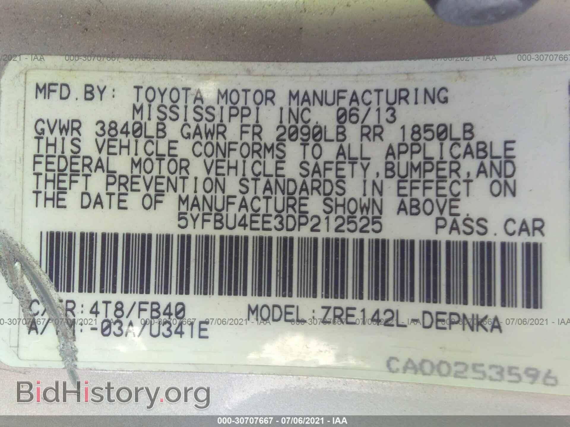2013 TOYOTA COROLLA - VIN: 5YFBU4EE3DP212525 - Фото 9