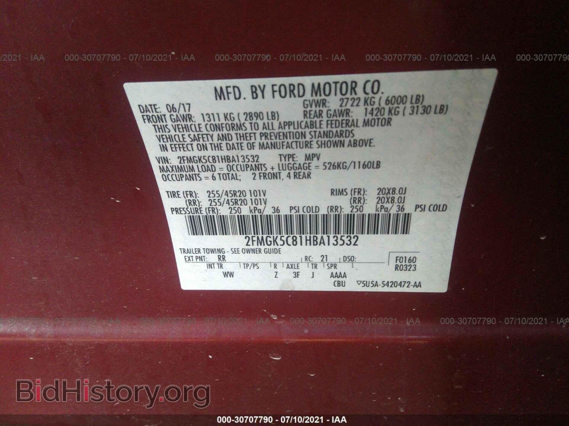 2017 FORD FLEX - VIN: 2FMGK5C81HBA13532 - Photo 9
