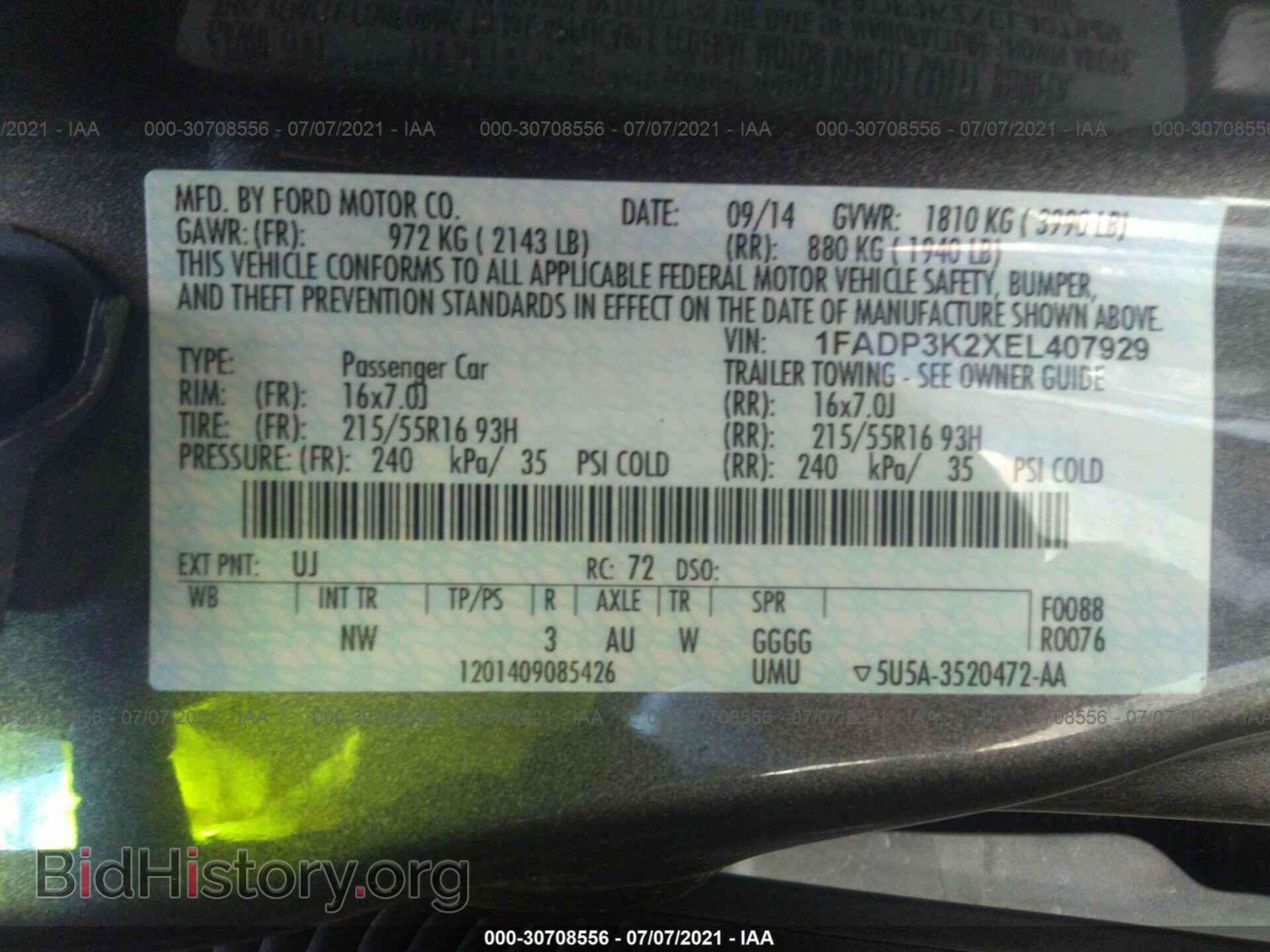 2014 FORD FOCUS - VIN: 1FADP3K2XEL407929 - Photo 9