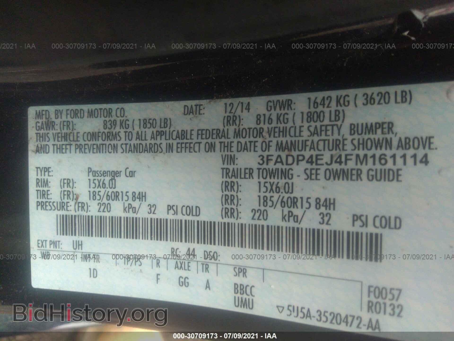 2015 FORD FIESTA - VIN: 3FADP4EJ4FM161114 - Photo 9