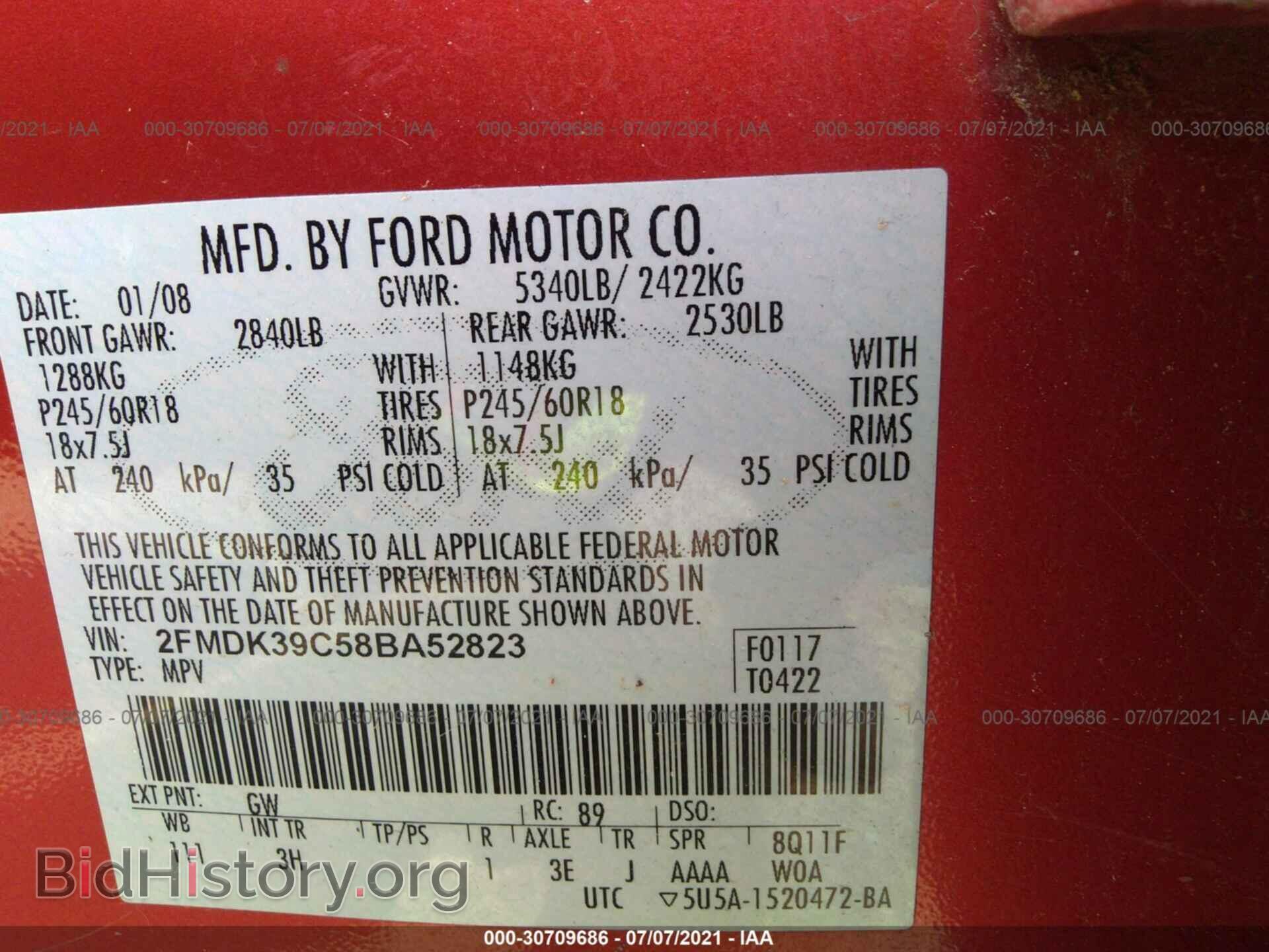 2008 FORD EDGE - VIN: 2FMDK39C58BA52823 - Photo 9