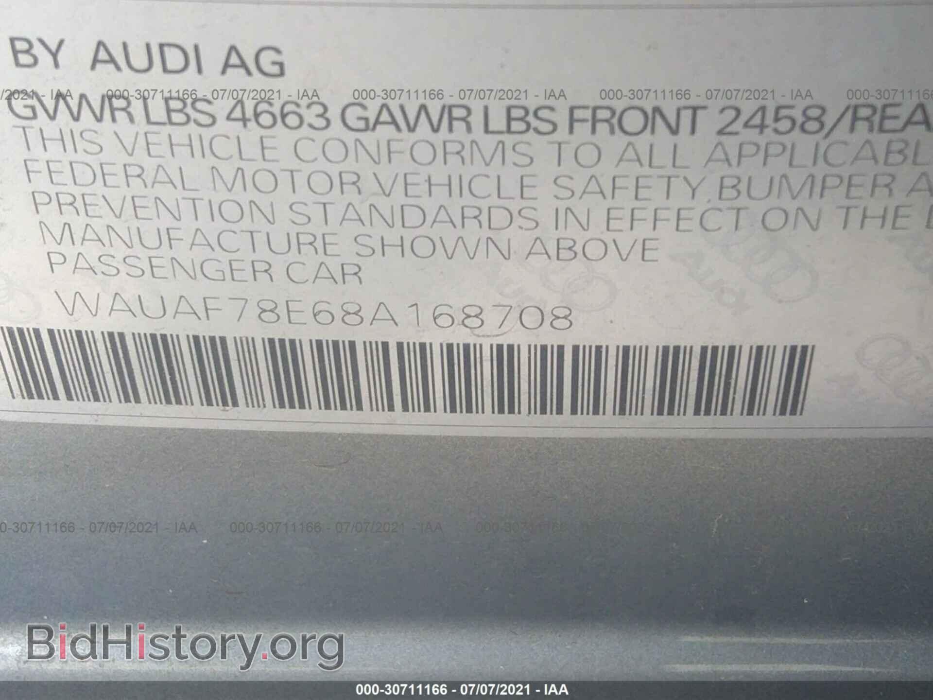 2008 AUDI A4 - VIN: WAUAF78E68A168708 - Photo 9