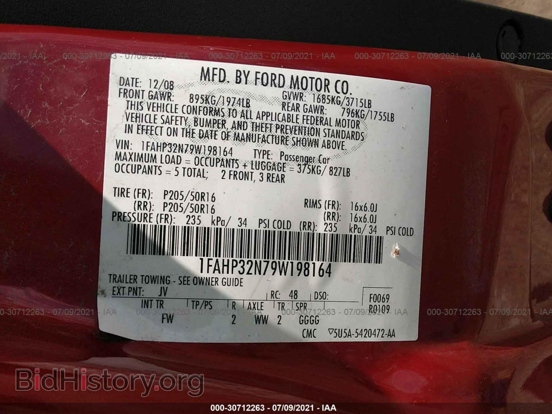2009 FORD FOCUS - VIN: 1FAHP32N79W198164 - Фото 9