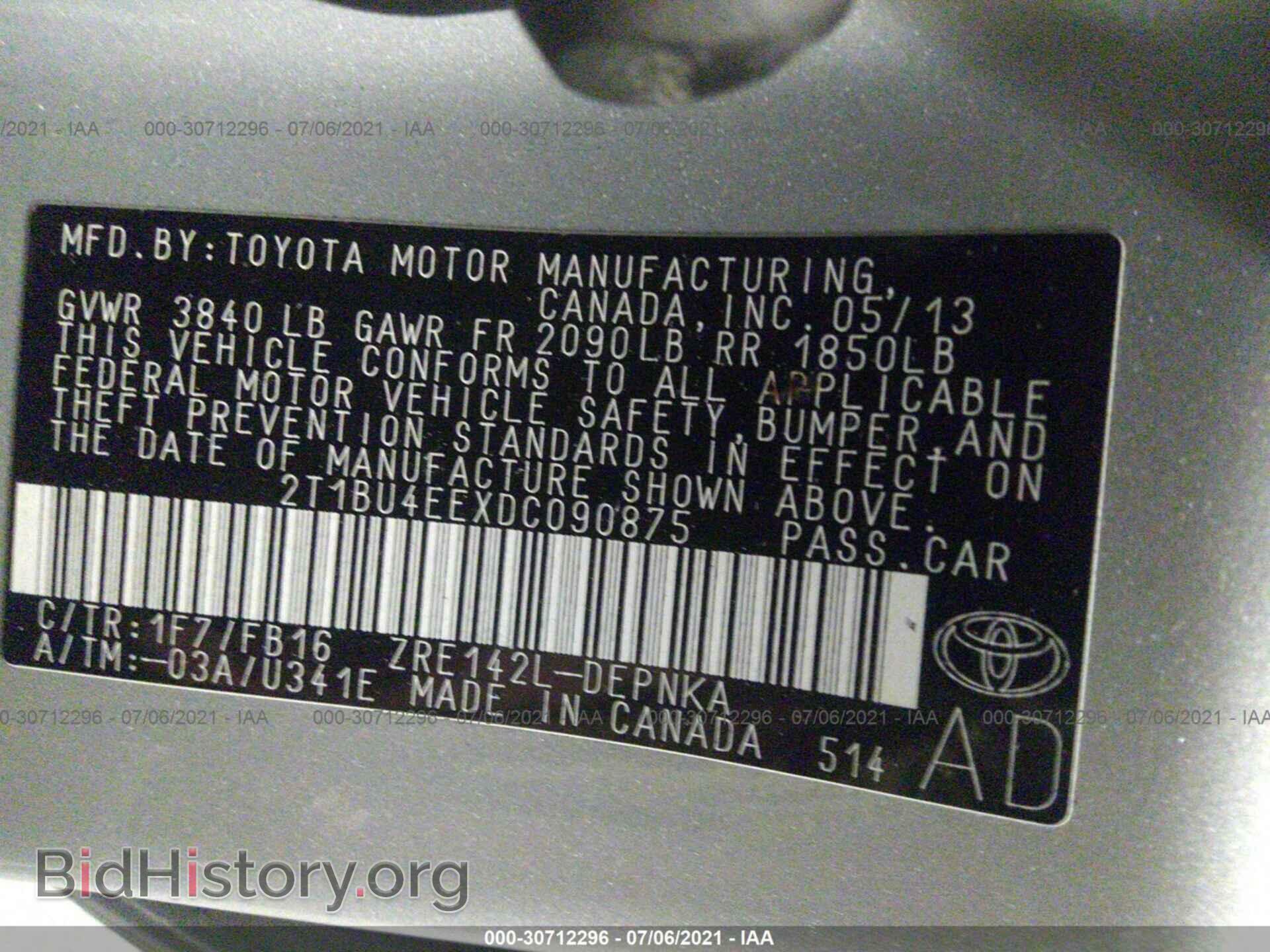 2013 TOYOTA COROLLA - VIN: 2T1BU4EEXDC090875 - Фото 9