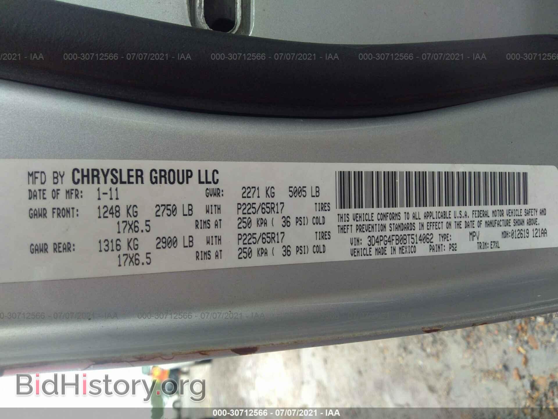 2011 DODGE JOURNEY - VIN: 3D4PG4FB0BT514062 - Фото 9