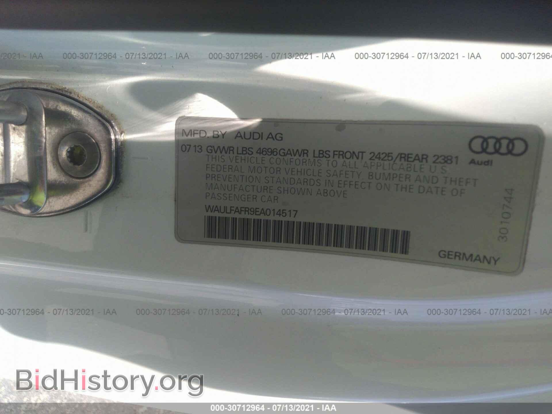 2014 AUDI A5 - VIN: WAULFAFR9EA014517 - Фото 9