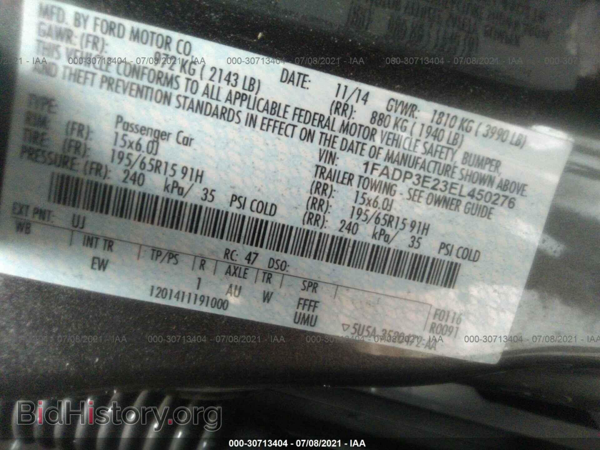 2014 FORD FOCUS - VIN: 1FADP3E23EL450276 - Photo 9