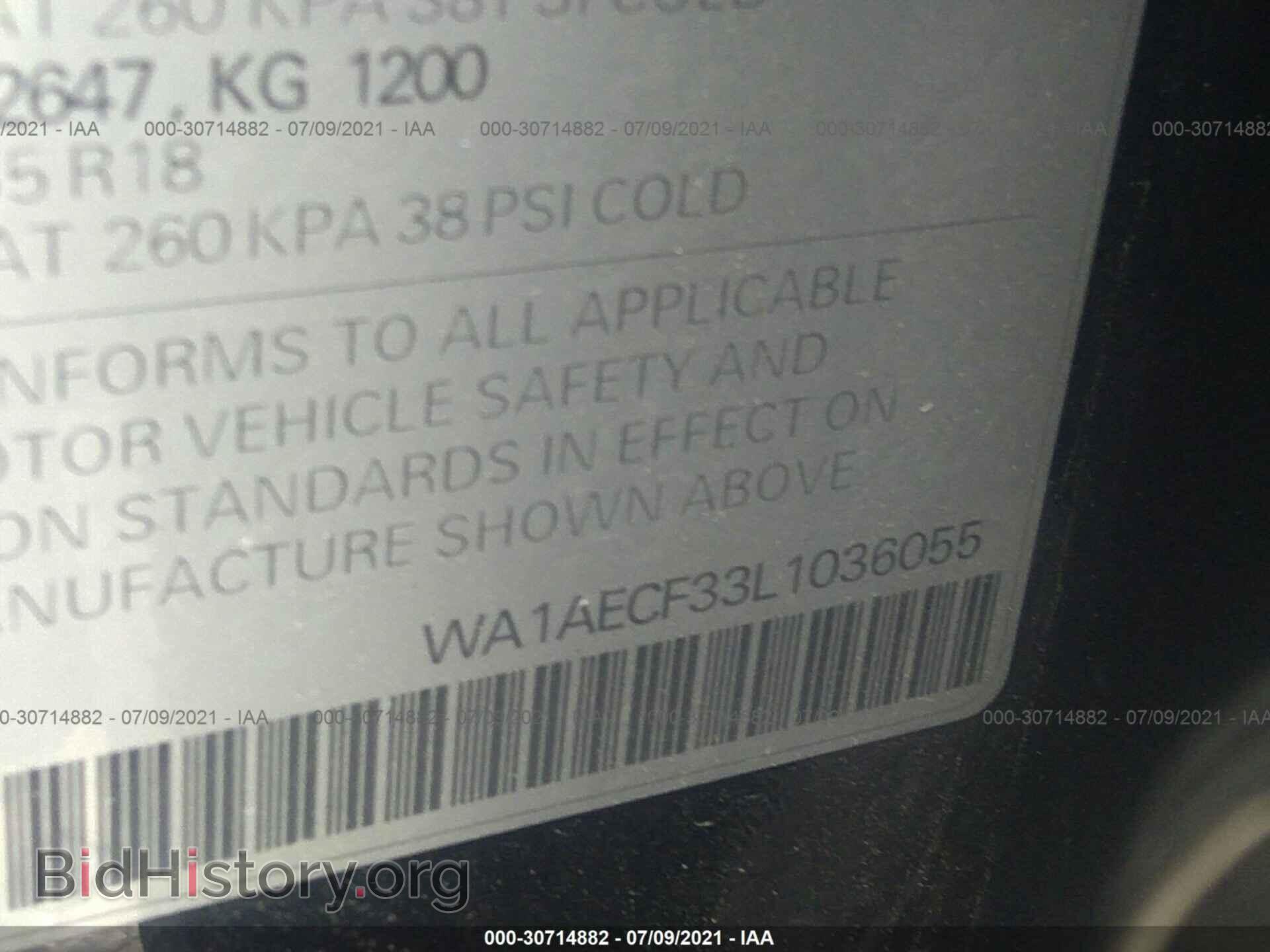 2020 AUDI Q3 - VIN: WA1AECF33L1036055 - Фото 9