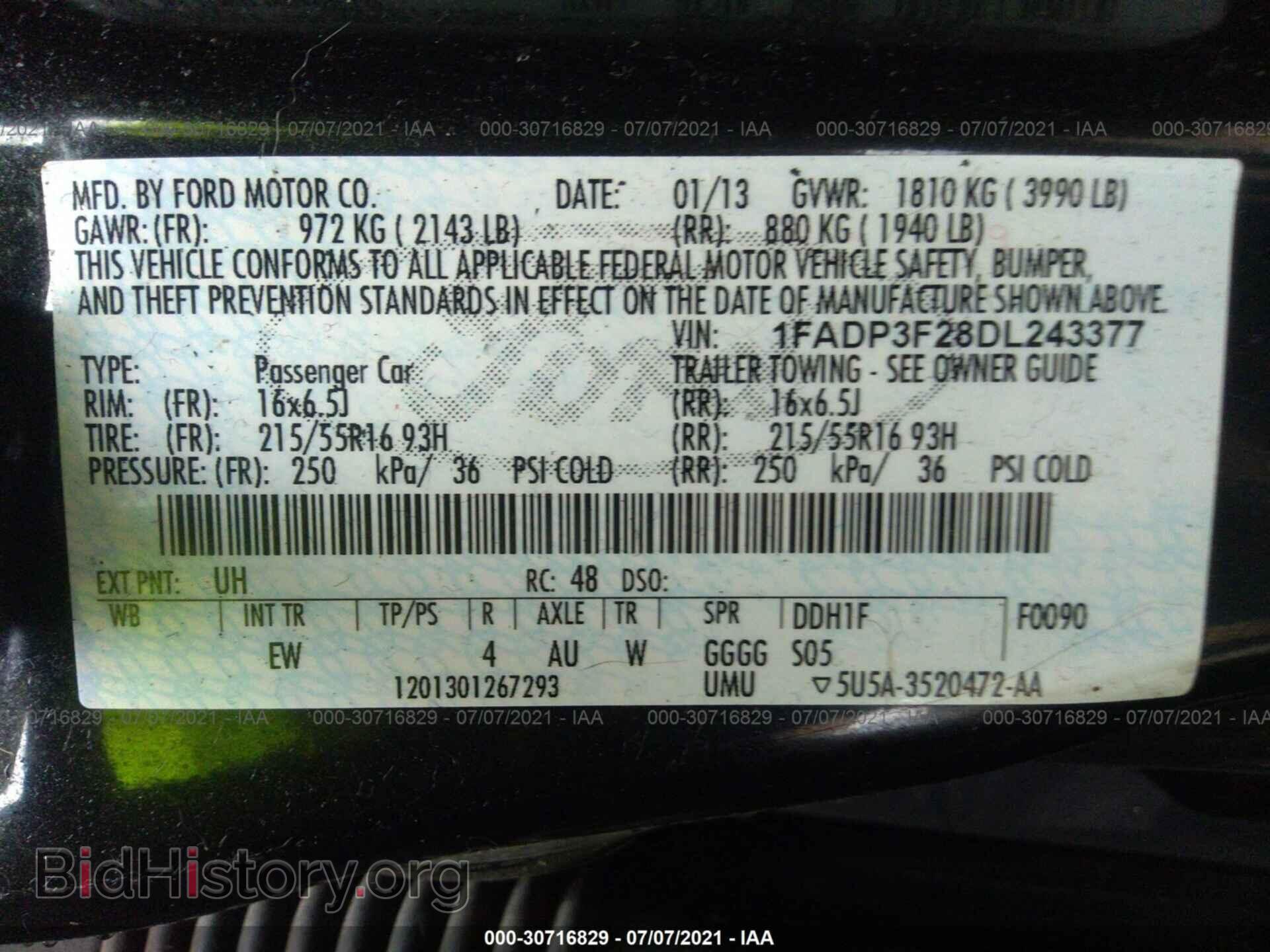 2013 FORD FOCUS - VIN: 1FADP3F28DL243377 - Фото 9