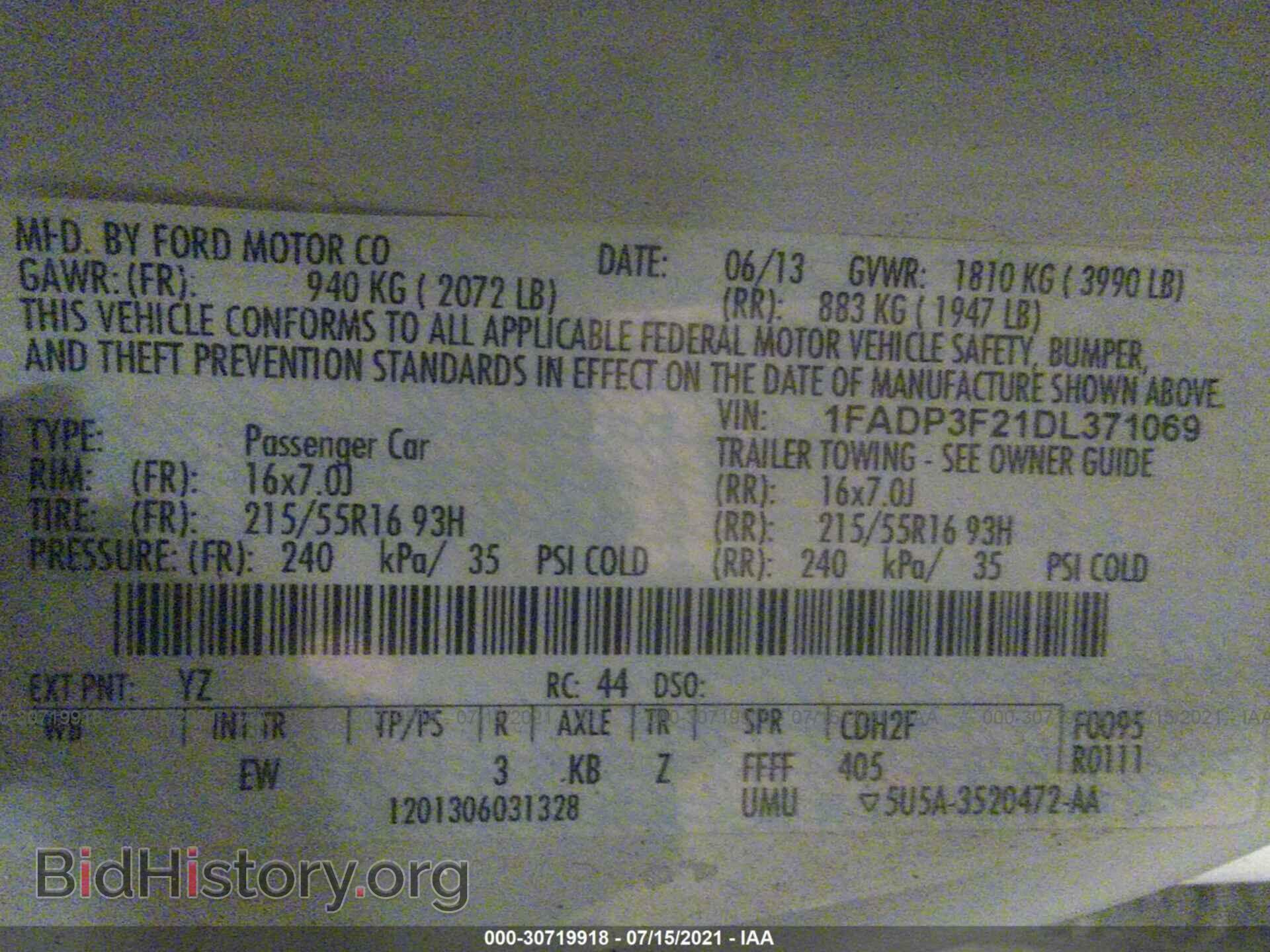2013 FORD FOCUS - VIN: 1FADP3F21DL371069 - Photo 9