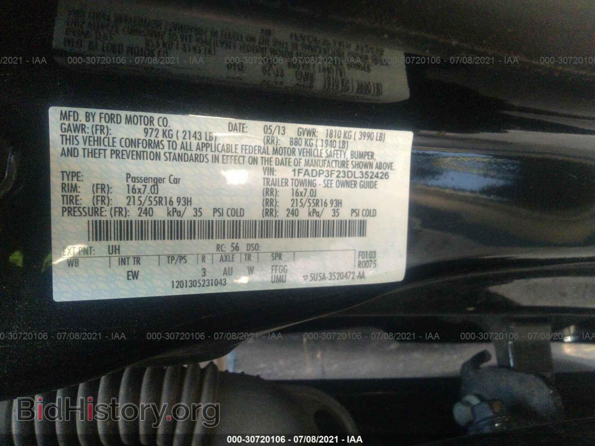 2013 FORD FOCUS - VIN: 1FADP3F23DL352426 - Фото 9