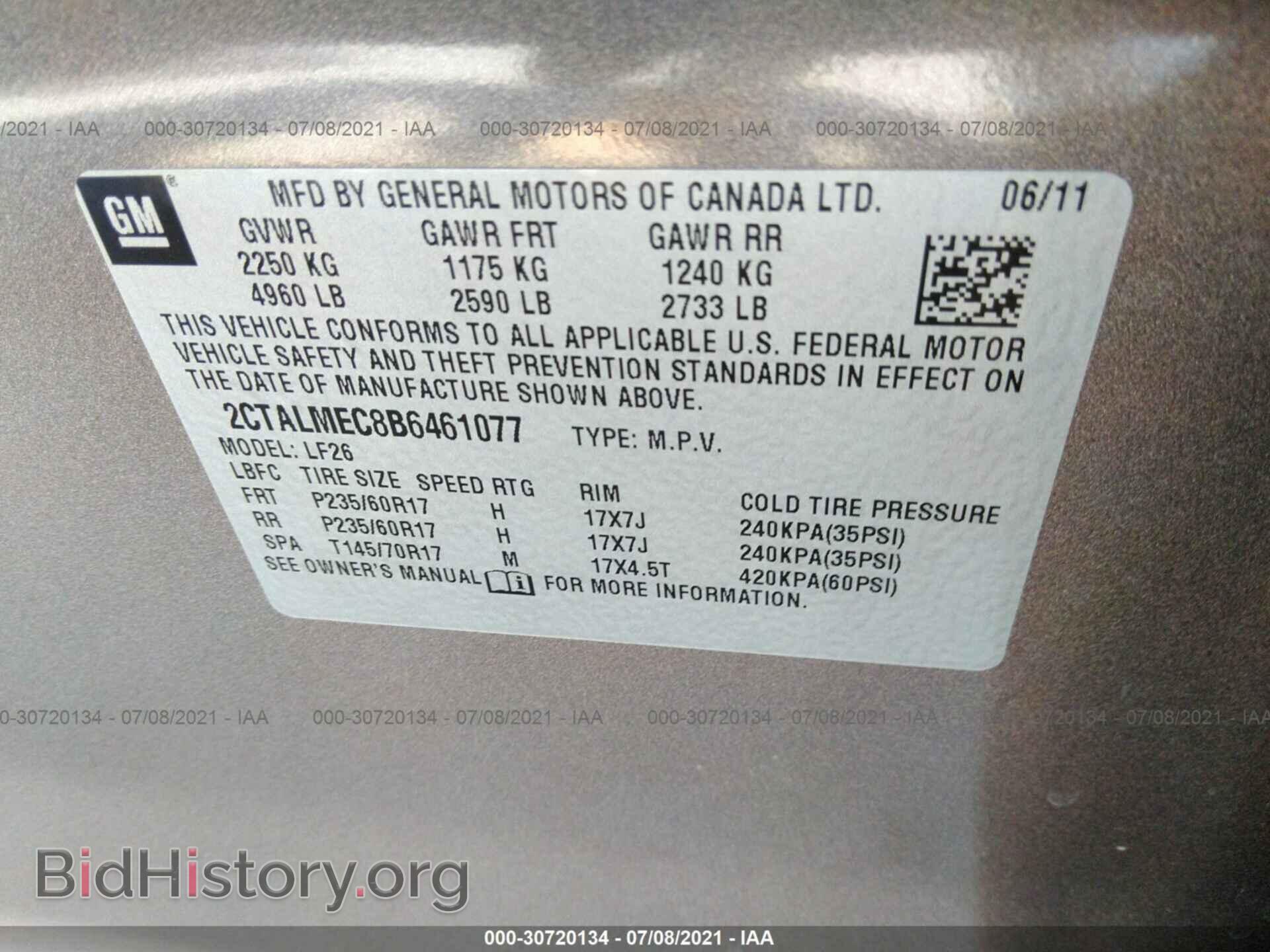 2011 GMC TERRAIN - VIN: 2CTALMEC8B6461077 - Фото 9